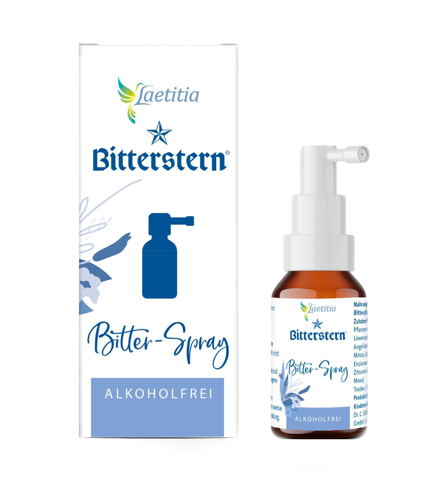 Laetitia Original Bitterstern Bitter Spray | Vegan Bitter Drops with 14 Natural Herbs | Alcohol-Free No Added Sugar Preservatives | 20ml - Best Quality - Buy Online on GoSupps.com