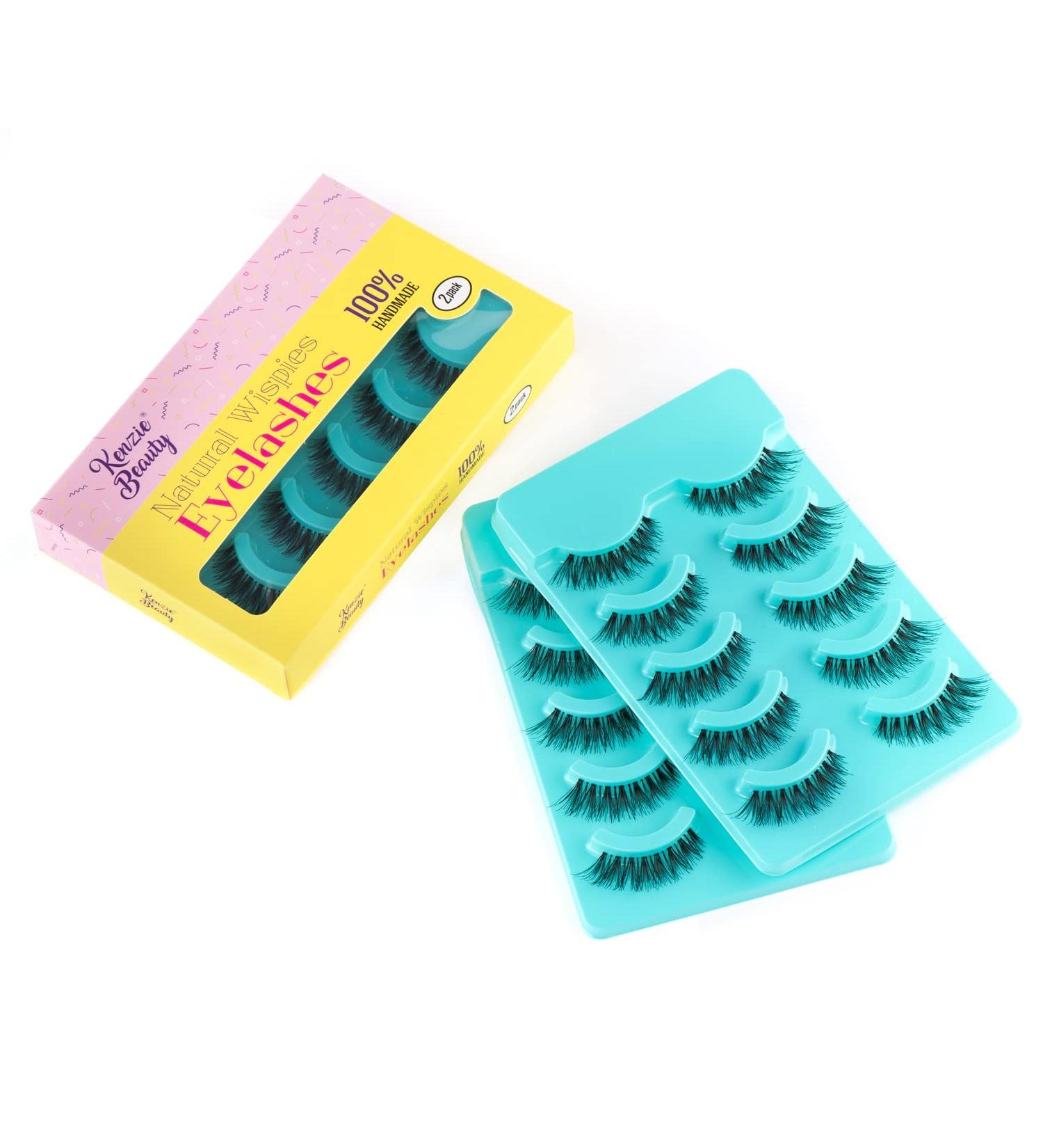 Kenzie Beauty Multipack Demi Wispies False Lashes - 10 Pairs, Clear Thin Band, Eyelash Pack 120 - Buy Online on GoSupps.com