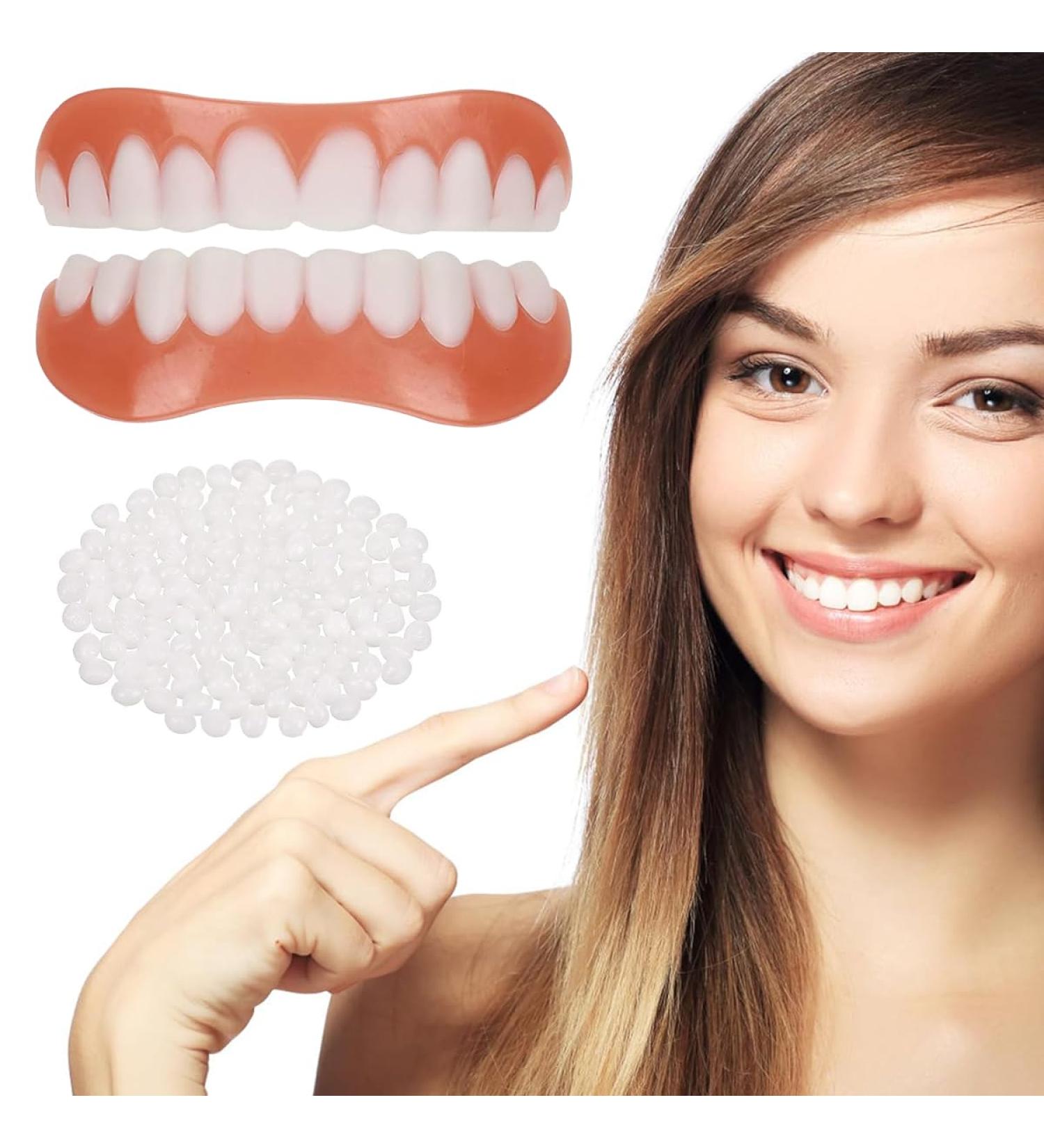 Dazluxe 2 Pairs Dentures - Cosmetic Veneers & Temporary Artificial Teeth for Men & Women | Boost Your Confident Smile - Buy Online on GoSupps.com