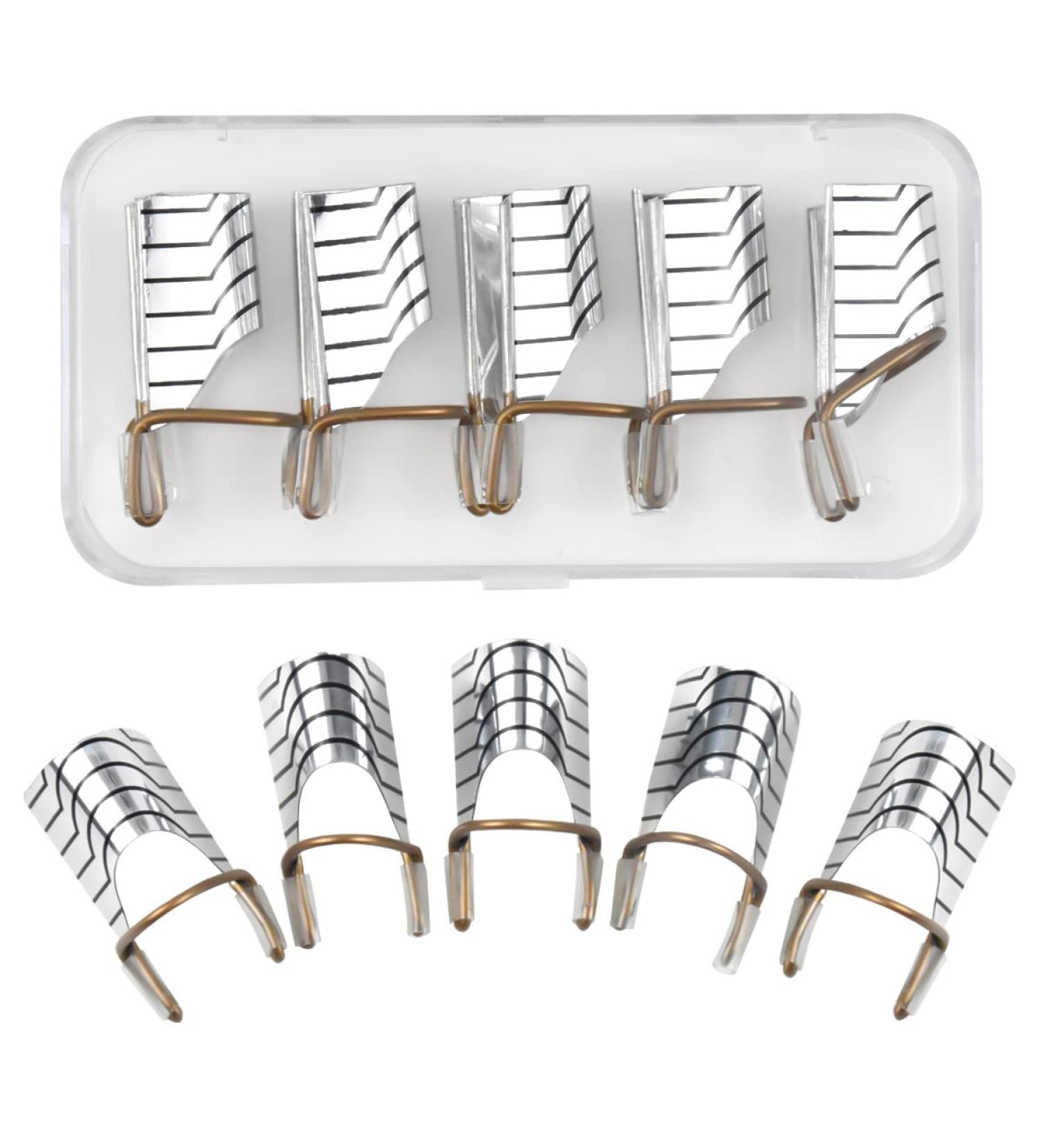 Hanunalir 5Pcs Nail Forms - Reusable Aluminum Nail Extension Guide for Acrylic & Gel Nails - Adjustable Manicure Tool for French Nail Art at Home or Salon - Buy Online on GoSupps.com