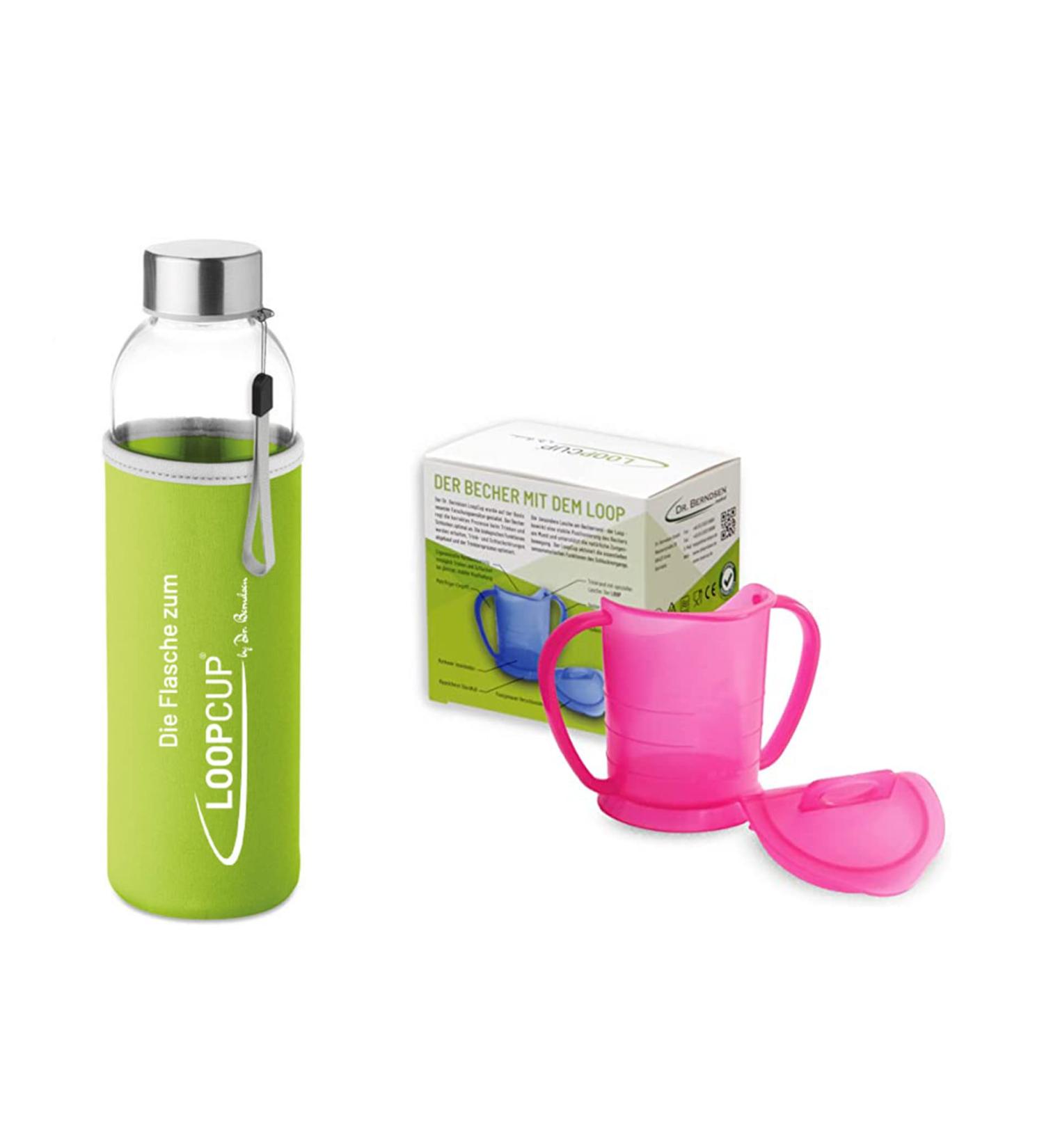 Dr. Berndsen Loopcup - Original Starter Set (Pink) | Learn Maintain Recover | 500ml Flask & 150ml Cup - Perfect for All Ages | International Shipping Available - Buy Online on GoSupps.com
