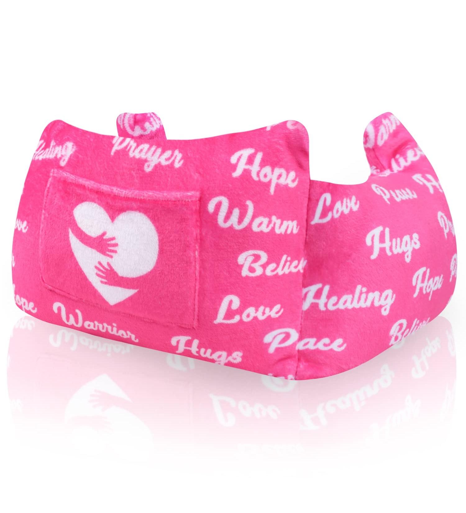 Mastectomy Pillow - Post-Op Breast Cancer Recovery Support | Seatbelt Protection | Heart Surgery Aid with Pocket and Pink Flower Design - Buy Online on GoSupps.com
