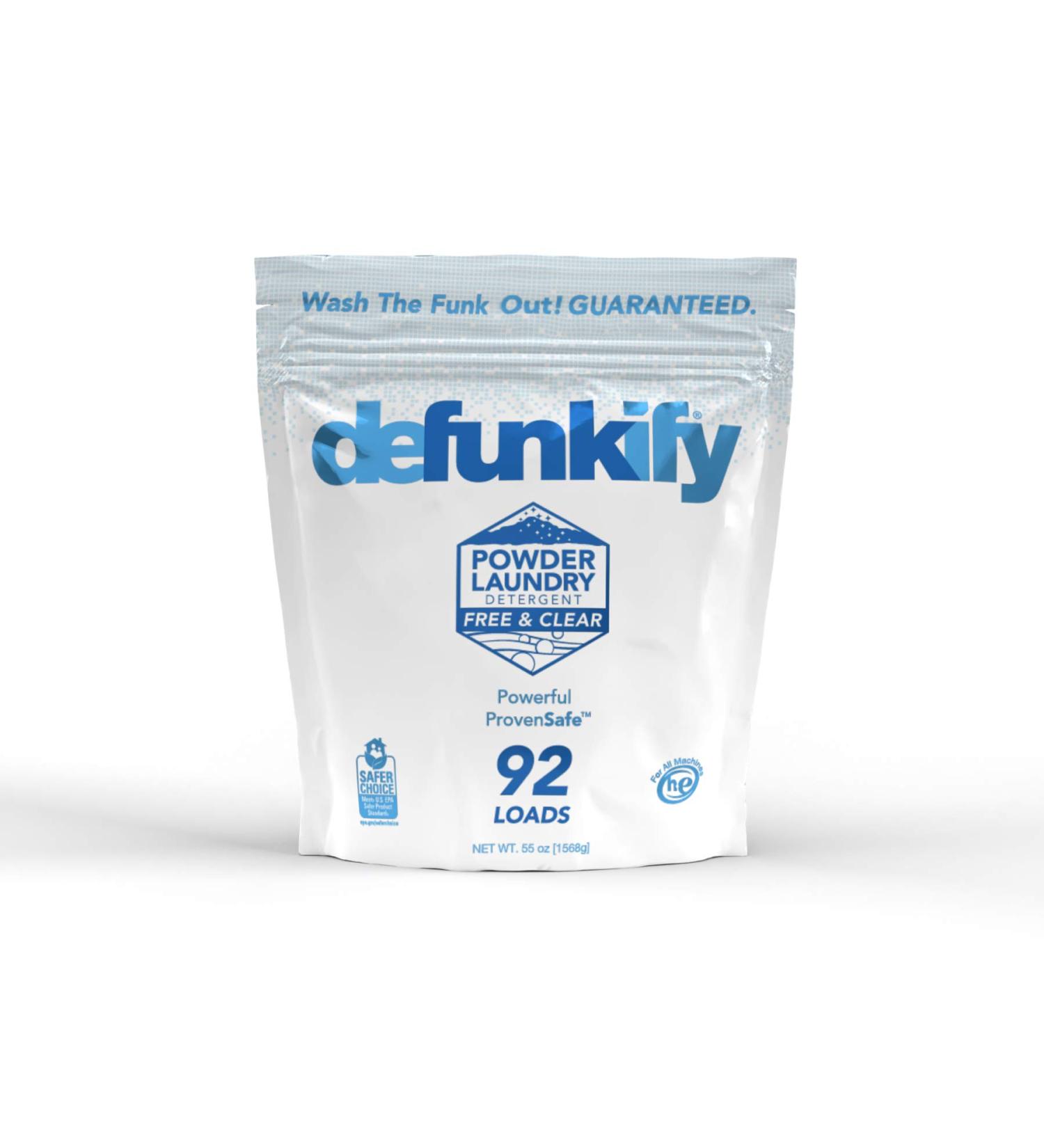 Defunkify Free & Clear Powder Laundry Detergent - EPA Safer Choice Certified - 92 Loads (55 oz) - Buy Online on GoSupps.com