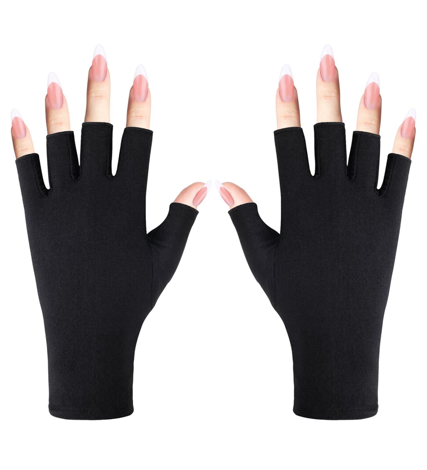 WLLHYF Anti UV Gel Nail Lamp Gloves - Professional Fingerless Protection for Nail Art DIY - Moisturizing Skin Care - 1 Pair - Buy Online on GoSupps.com