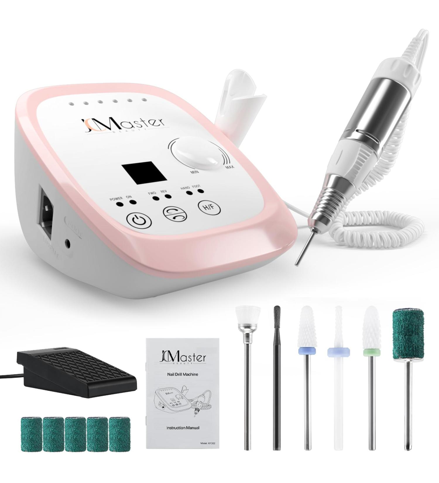 Nagelfr ser JCMaster Profi Fr ser N gel max. 35.000 U/Min Elektrische Nagelfeile mit Fußpedal f r Geln gel Acryln gel elektrische Nagelfr ser f r Nagelstudio Zuhause INKL 6X Bits (Pink) - Buy Online on GoSupps.com