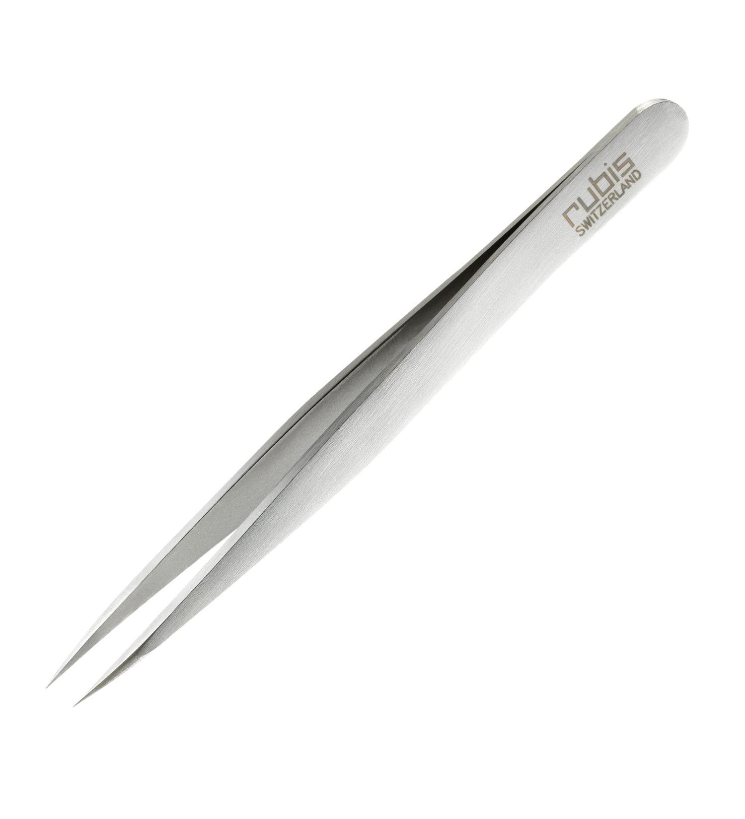 Rubis Ion-Coated Stainless Steel Pointed Tweezers 4K002 - Swiss-Made Precision Tool for Eyebrow and Hair Removal - Buy Online on GoSupps.com