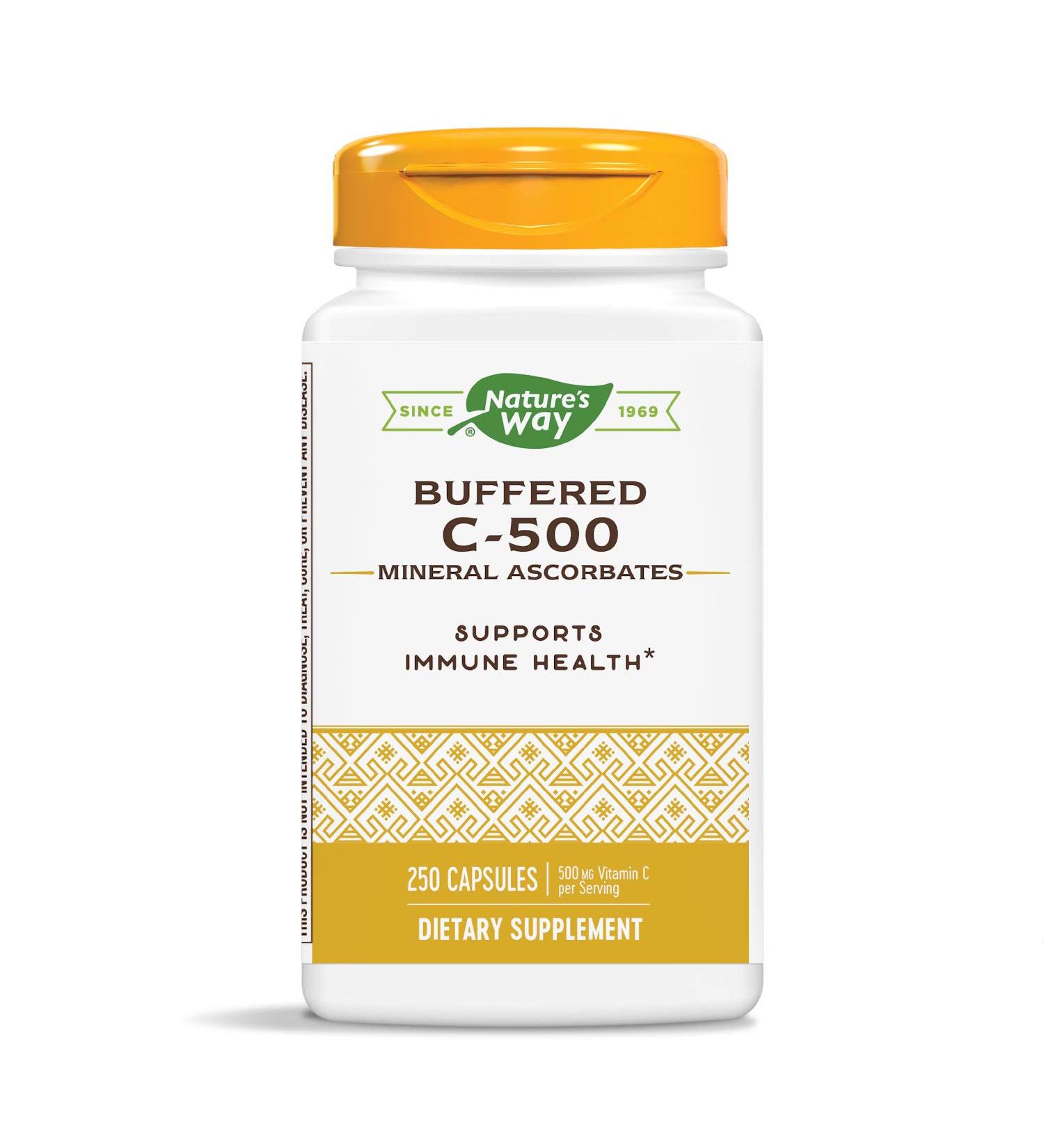 Nature's Way Buffered C-500 Mineral Ascorbate 500mg Vitamin C 250 Capsules - Buy Online on GoSupps.com