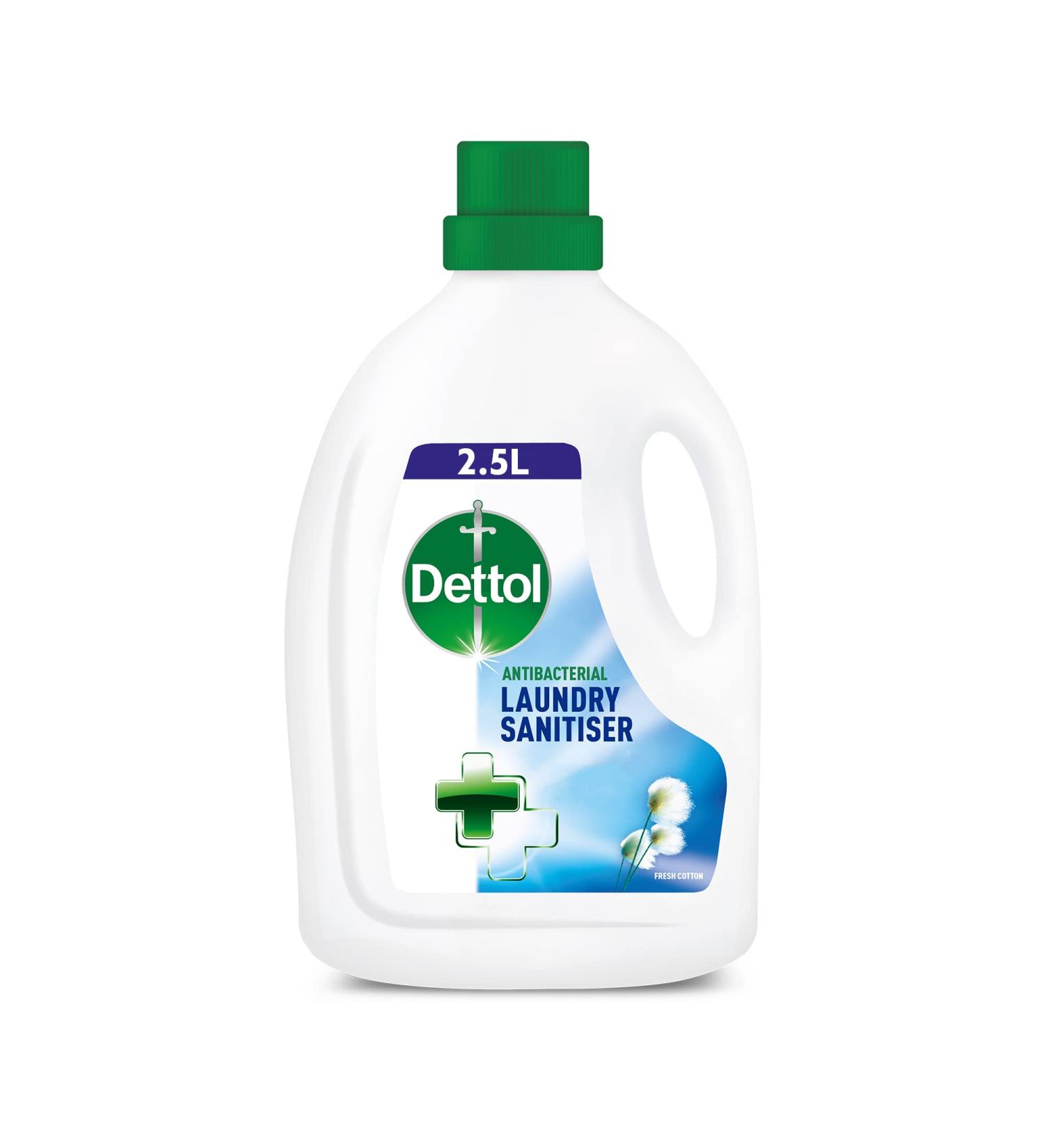 Dettol Anti-Bacterial Laundry Cleanser Additive Fresh Cotton 2.5L - Kills 99.9% of Bacteria | Pack of 1 - Buy Online on GoSupps.com