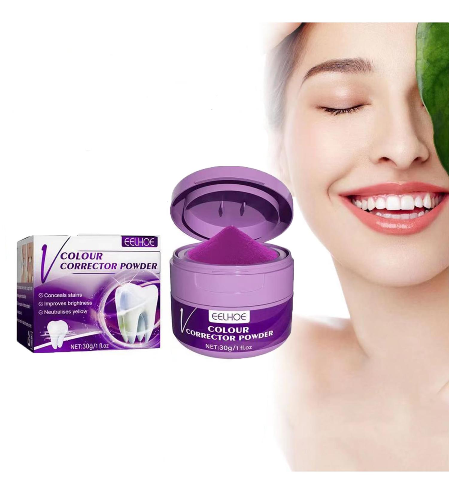 V34 Activated Charcoal Tooth Whitening Powder - Removes Coffee, Tea, Wine Stains - Safe & Gentle Natural Whitener - Purple - Buy Online on GoSupps.com