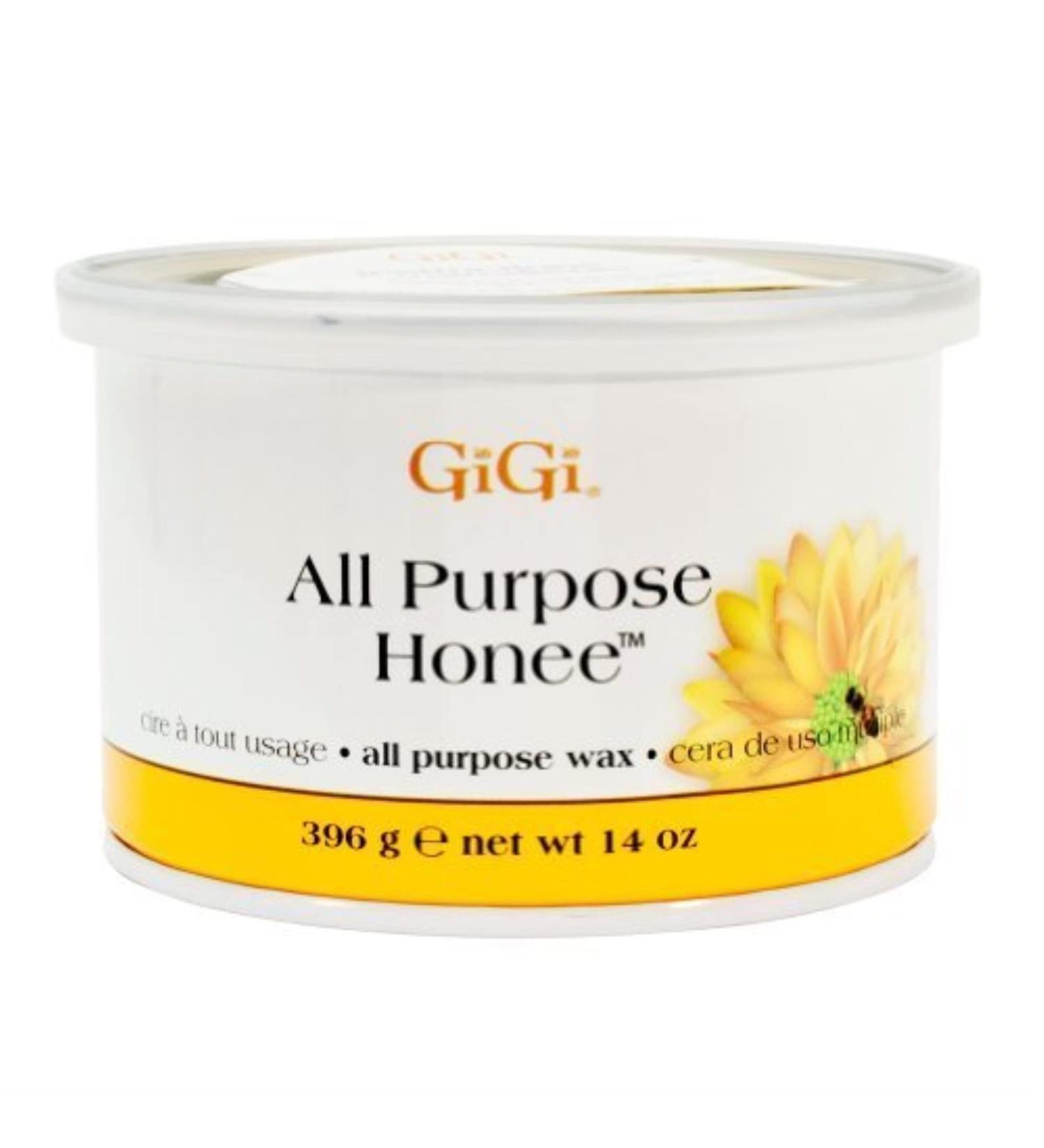 GiGi Honee Natural All Purpose Hair Removing Hot Wax Brows Bikini Body 14 Oz Jar 14 Ounce (Pack of 1)