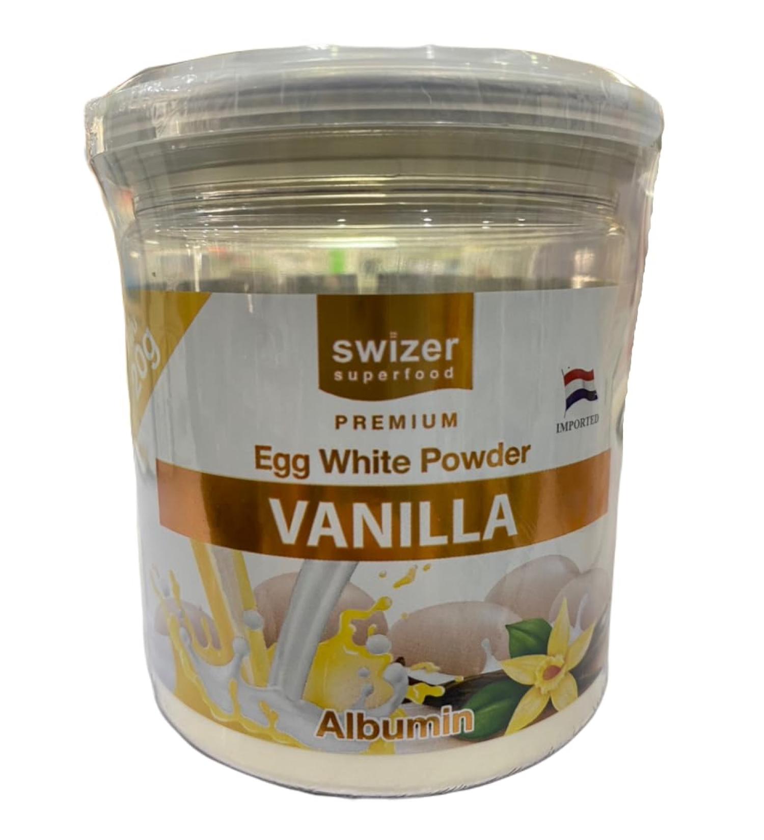 Buy Swizer Egg White Vanilla Scent Powder Albumin 120g - Premium Protein for Baking & Cooking | Fast International Shipping - Buy Online on GoSupps.com