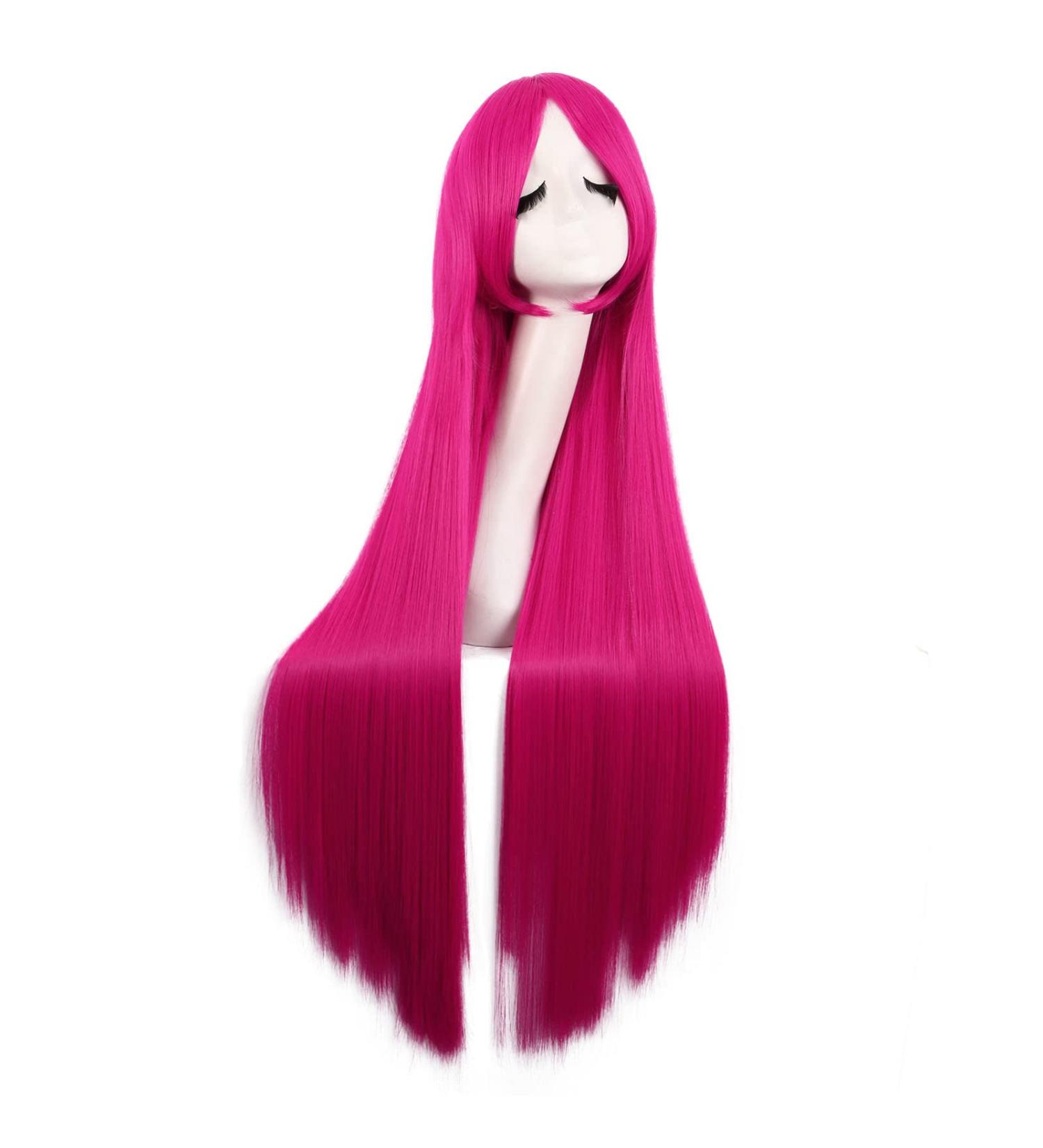 MapofBeauty 40 Inch Hot Pink Cosplay Wig for Women - Unique Long Straight Hair - Buy Online on GoSupps.com