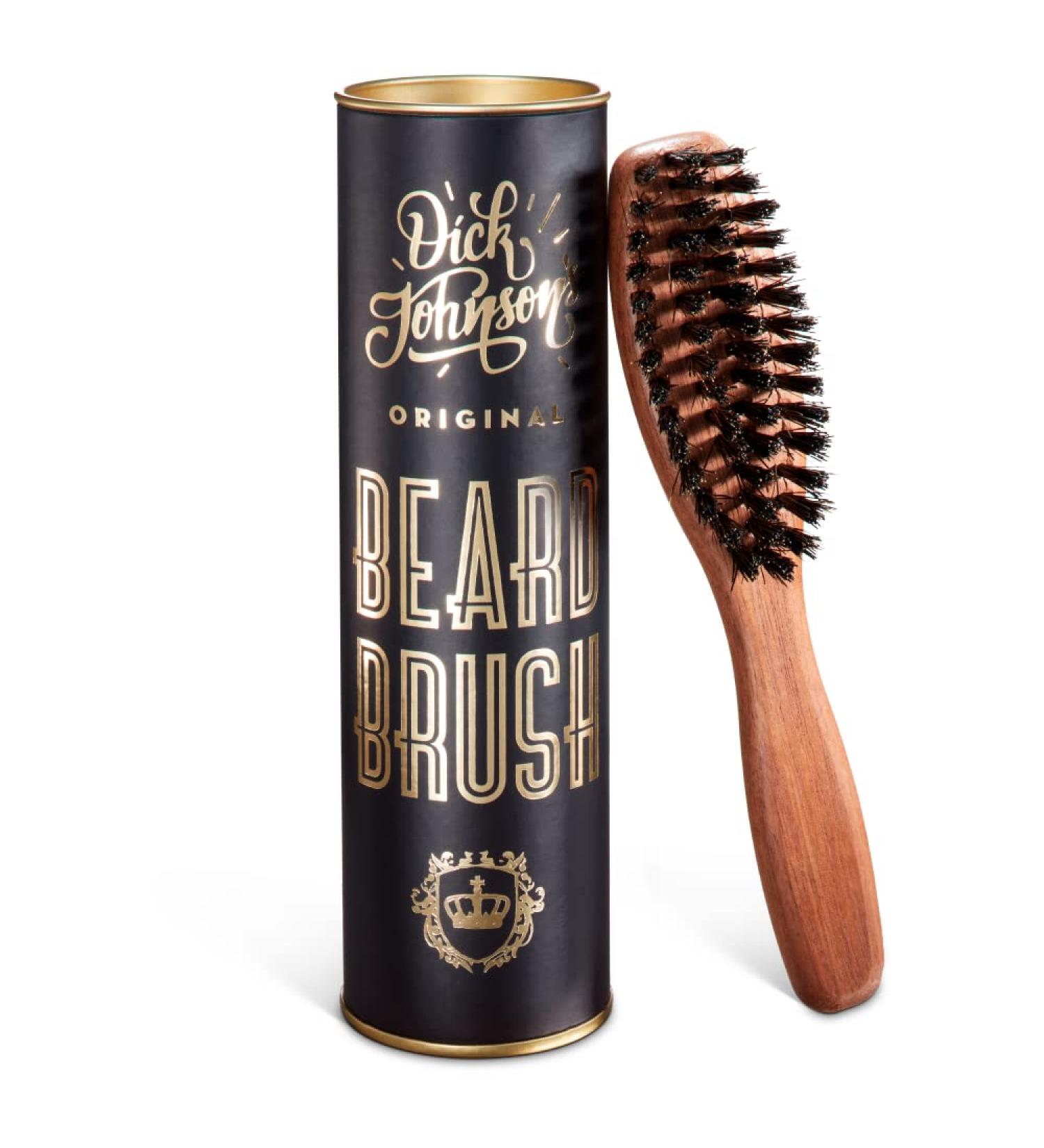 Dick Johnson Bartbrush - Handmade Wild Boar Bristle Beard Brush with Nylon Pins | Perfect for Long & Thick Beards - 15 cm Portable & Durable Made in Spain - Buy Online on GoSupps.com