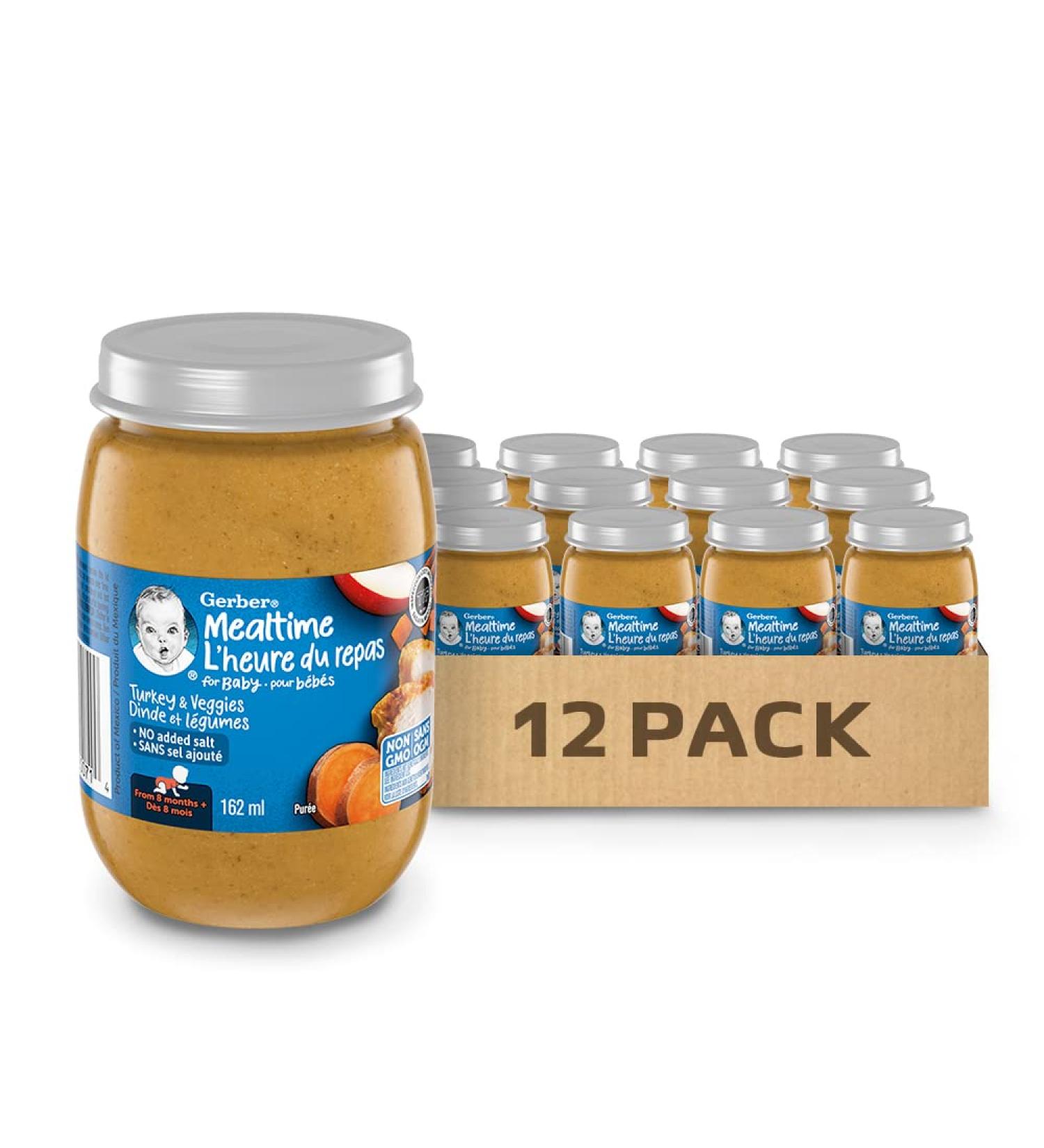 Gerber Mealtime Pur e Turkey and Veggies Jar 12x162ml - Buy Online on GoSupps.com