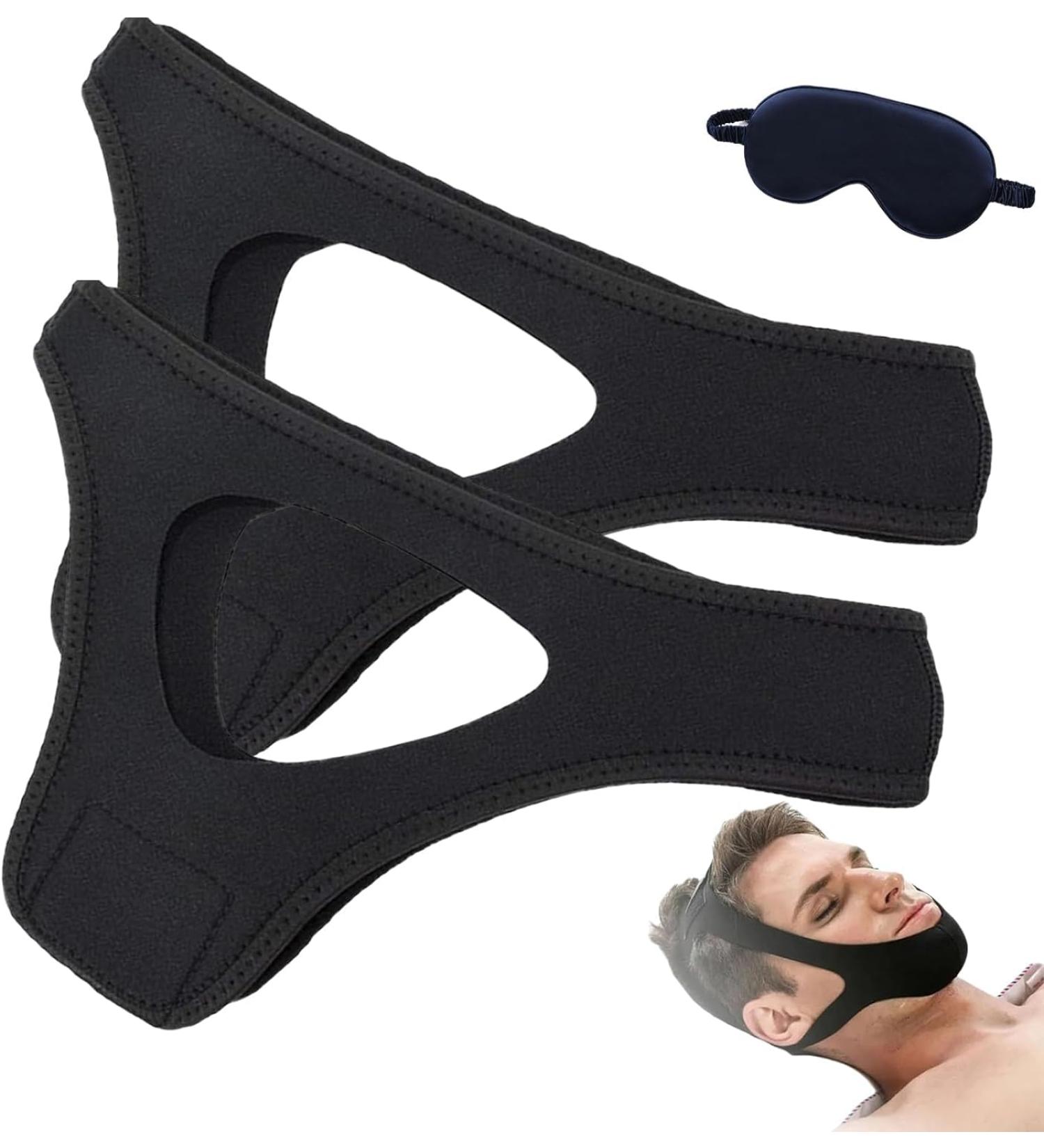 Veralabs Airflow Jaw Strap - Breathable Stop Snoring Chin Strap Solution (2-Pack Black) for a Restful Night's Sleep - Buy Online on GoSupps.com
