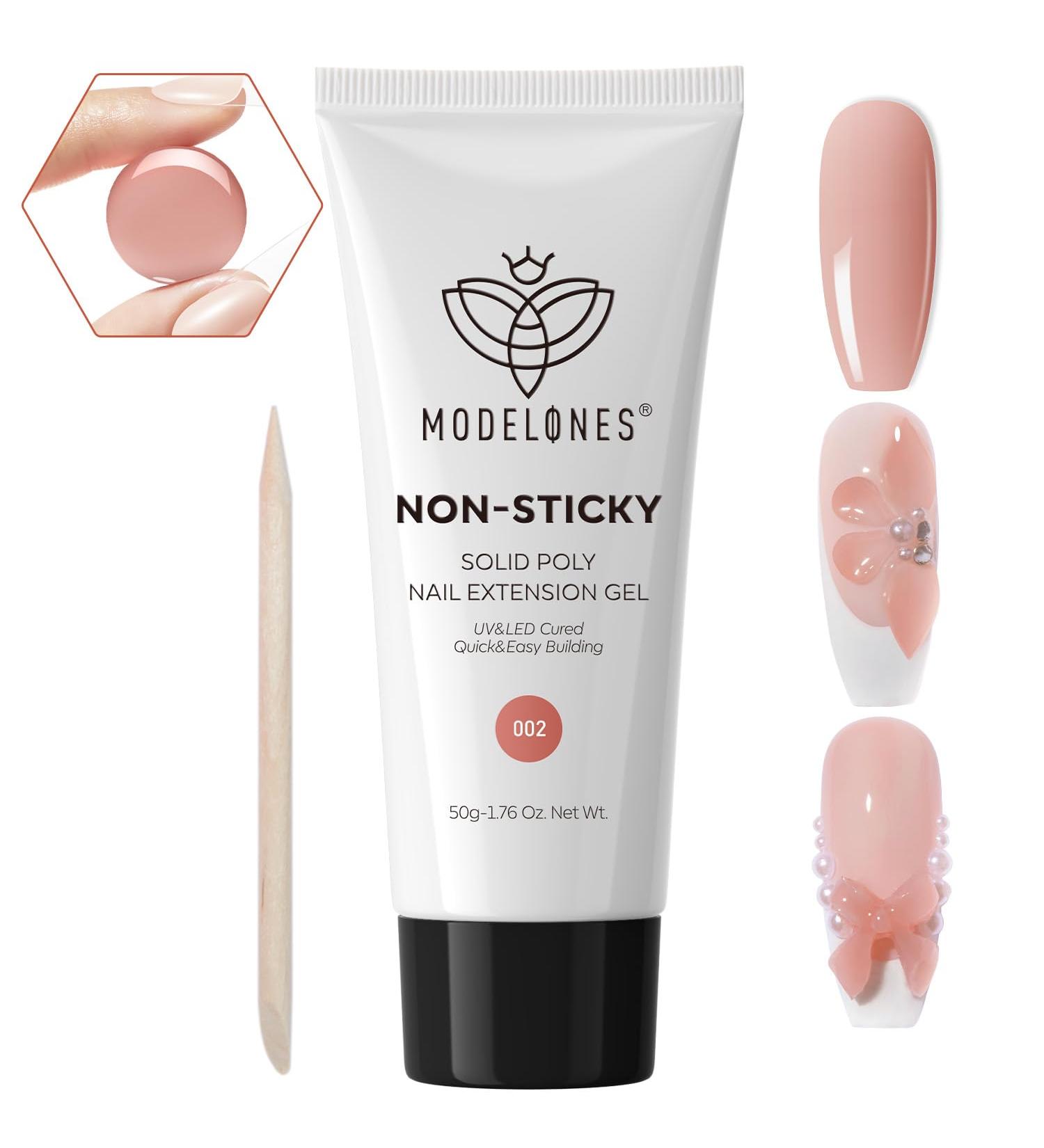 Modelones Solid Builder Gel for Nails - Non-Sticky Poly Gel Nude Hard Gel for Nail Extensions & 3D Art 50g - Beginner-Friendly Molding Gel - Buy Online on GoSupps.com