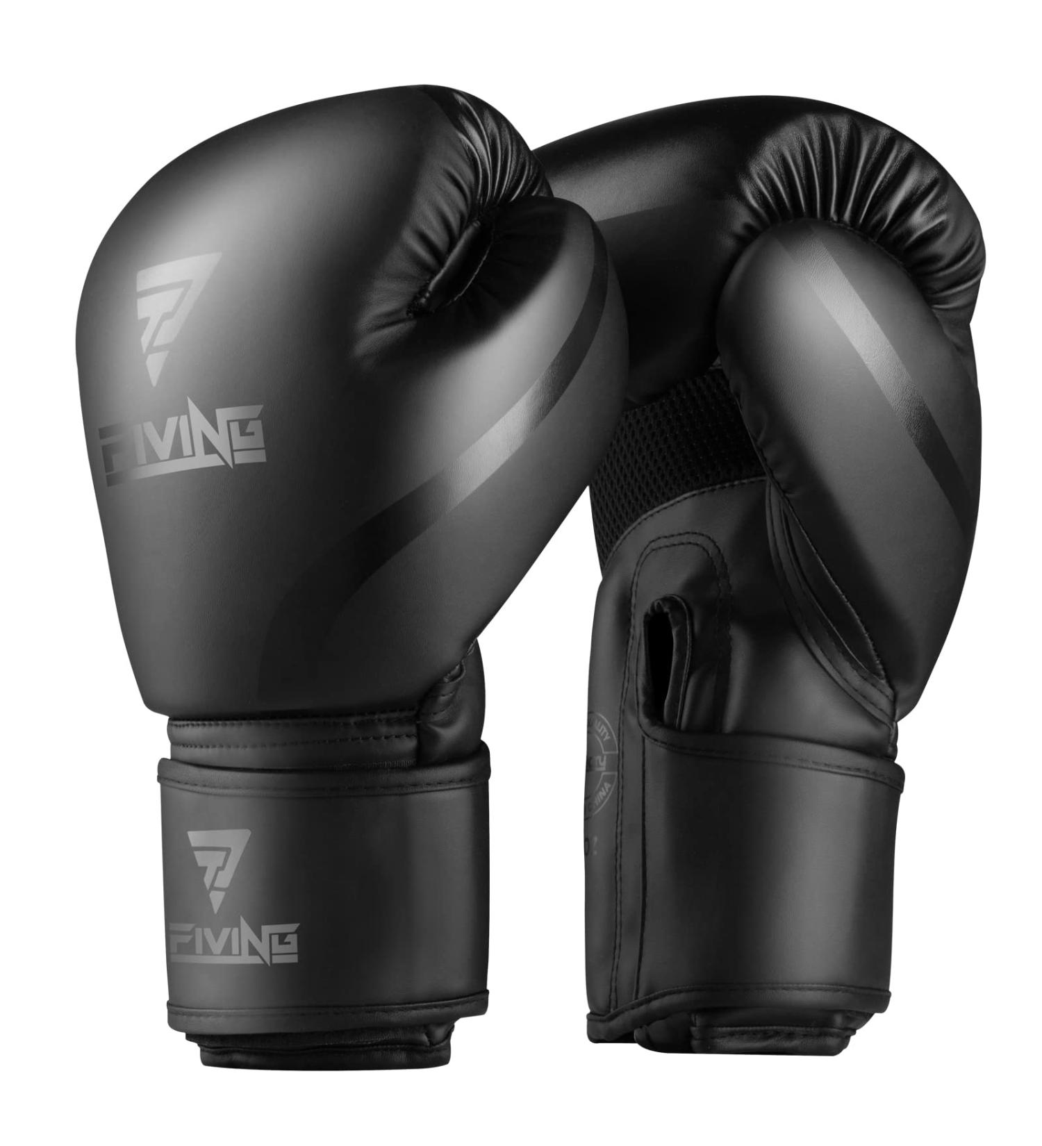 Pro Training Boxing Gloves for Men & Women | PU Leather MMA Kickboxing Gloves | Heavy Punching Bag Mitts | Ventilated Palm | 8oz Black - Buy Online on GoSupps.com