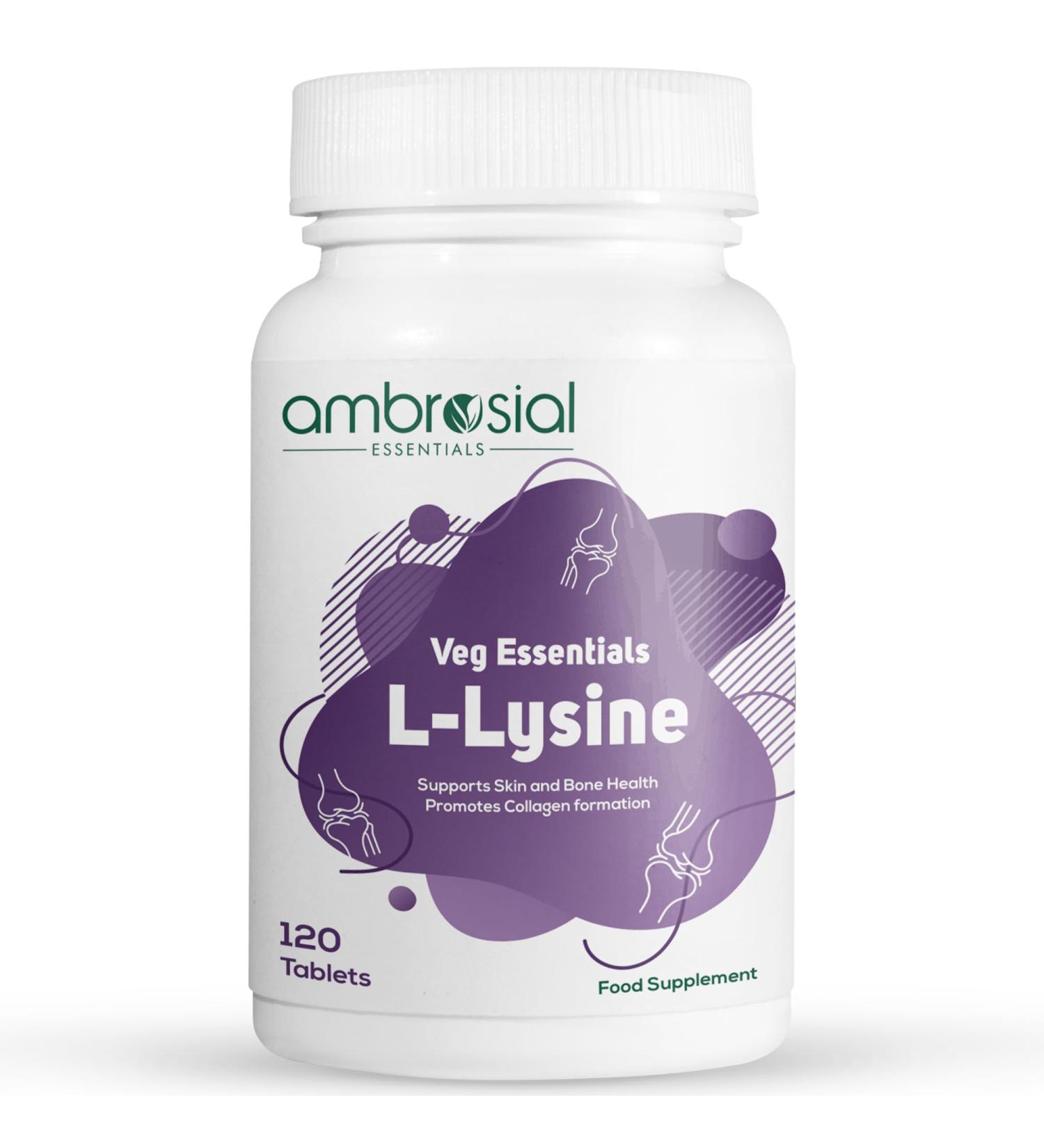 High Strength L-lysine 500mg Tablets | Immune Support & Collagen Synthesis | Essential Amino Acids | 120 Count | International Shipping Available - Buy Online on GoSupps.com