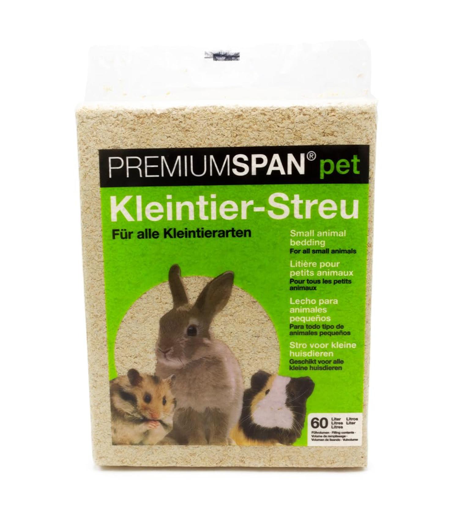 PremiumSpan Small Animal Litter - 60L Wood Shavings for Pets | 3.5kg | International Shipping - Buy Online on GoSupps.com