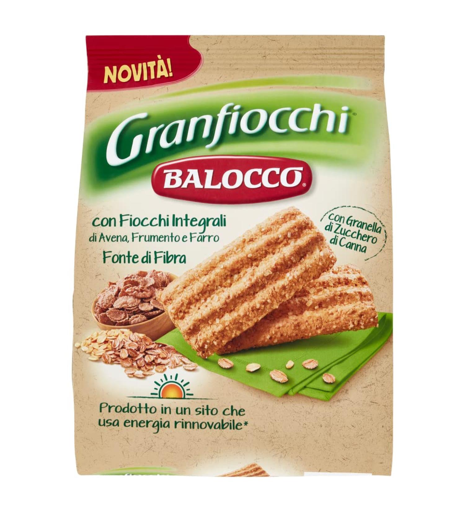 Balocco Granfiocchi Biscotti Integrali Whole Grain Biscuits Whole Grain Biscuits and Brown Sugar Grains 700g - Buy Online on GoSupps.com