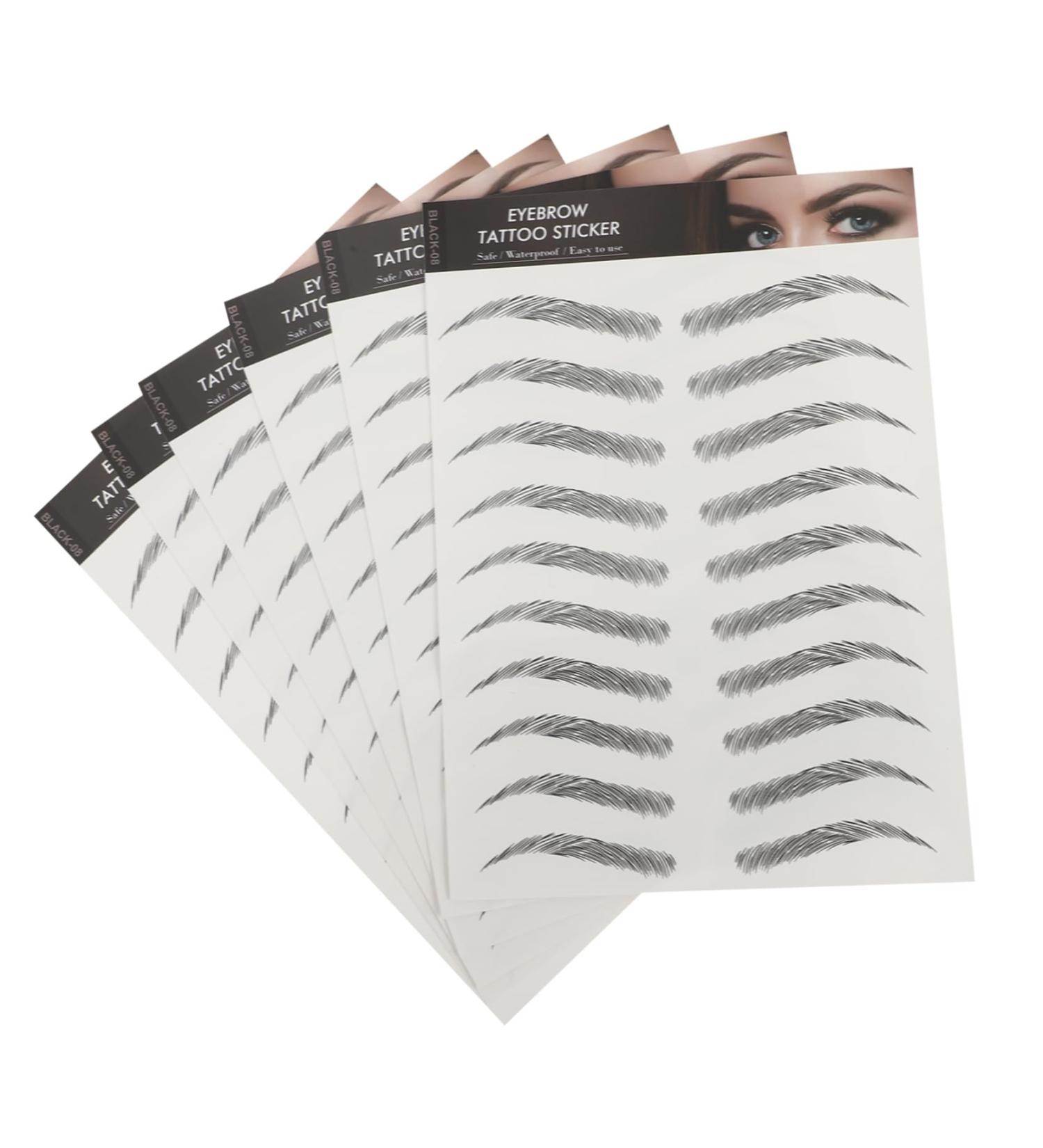 Angoily 6 Sheets Imitation Eco Eyebrow Sticker Stickers Fake Eyebrow Sticker Temporary Brow Tattoos Hair 6d - Buy Online on GoSupps.com