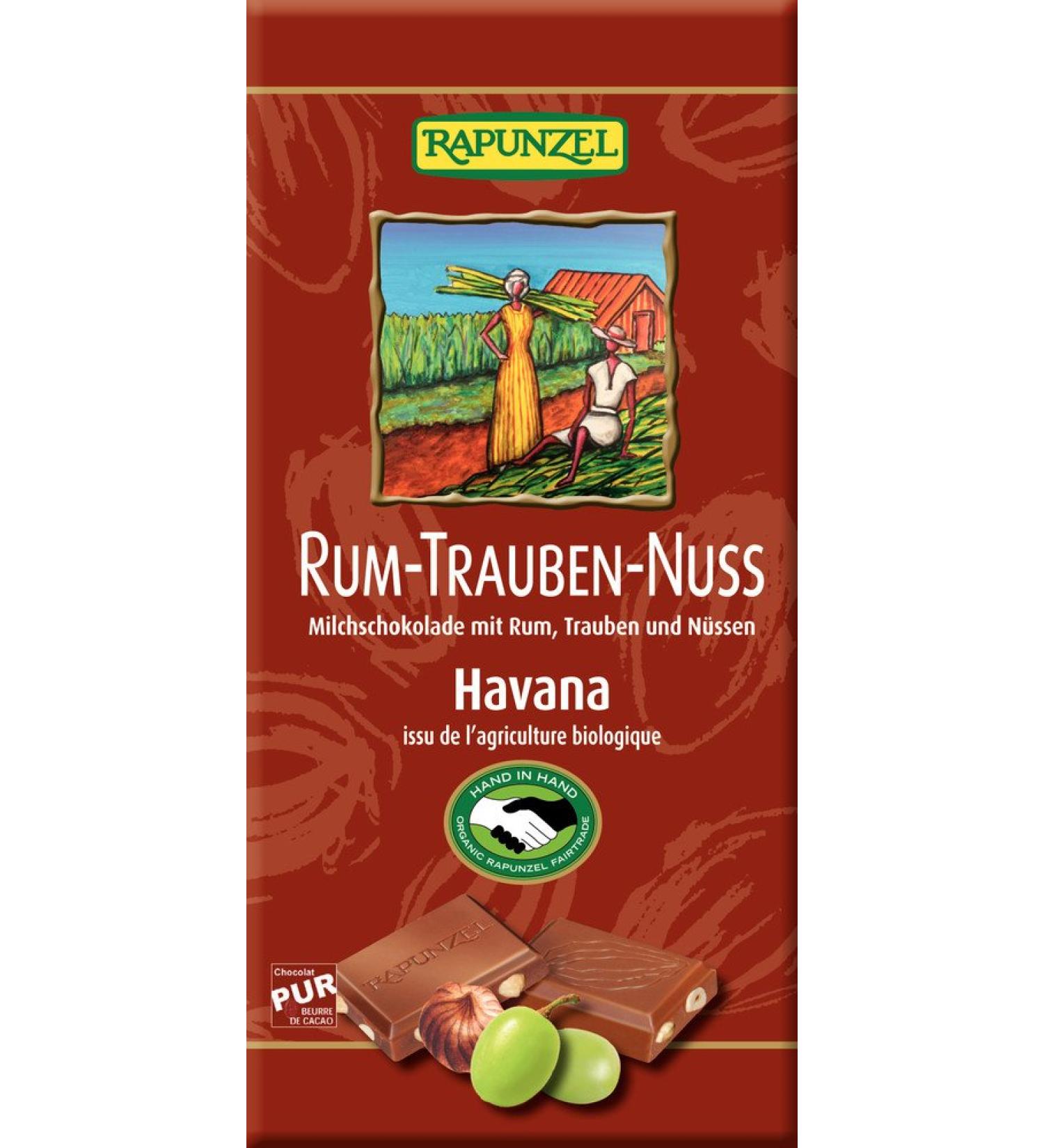  Rapunzel Rapunzel Rum Nut Chocolate HH (1 x 100 g) - Organic - Buy Online on GoSupps.com