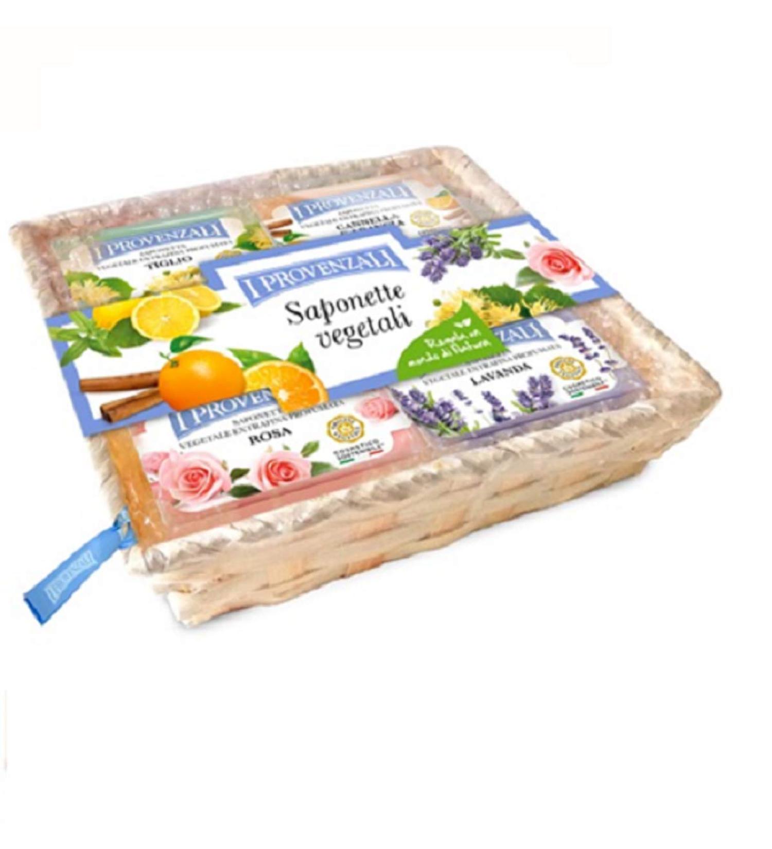 I Provenzali I Provenzali 5 x 100g organic soaps in a gift basket