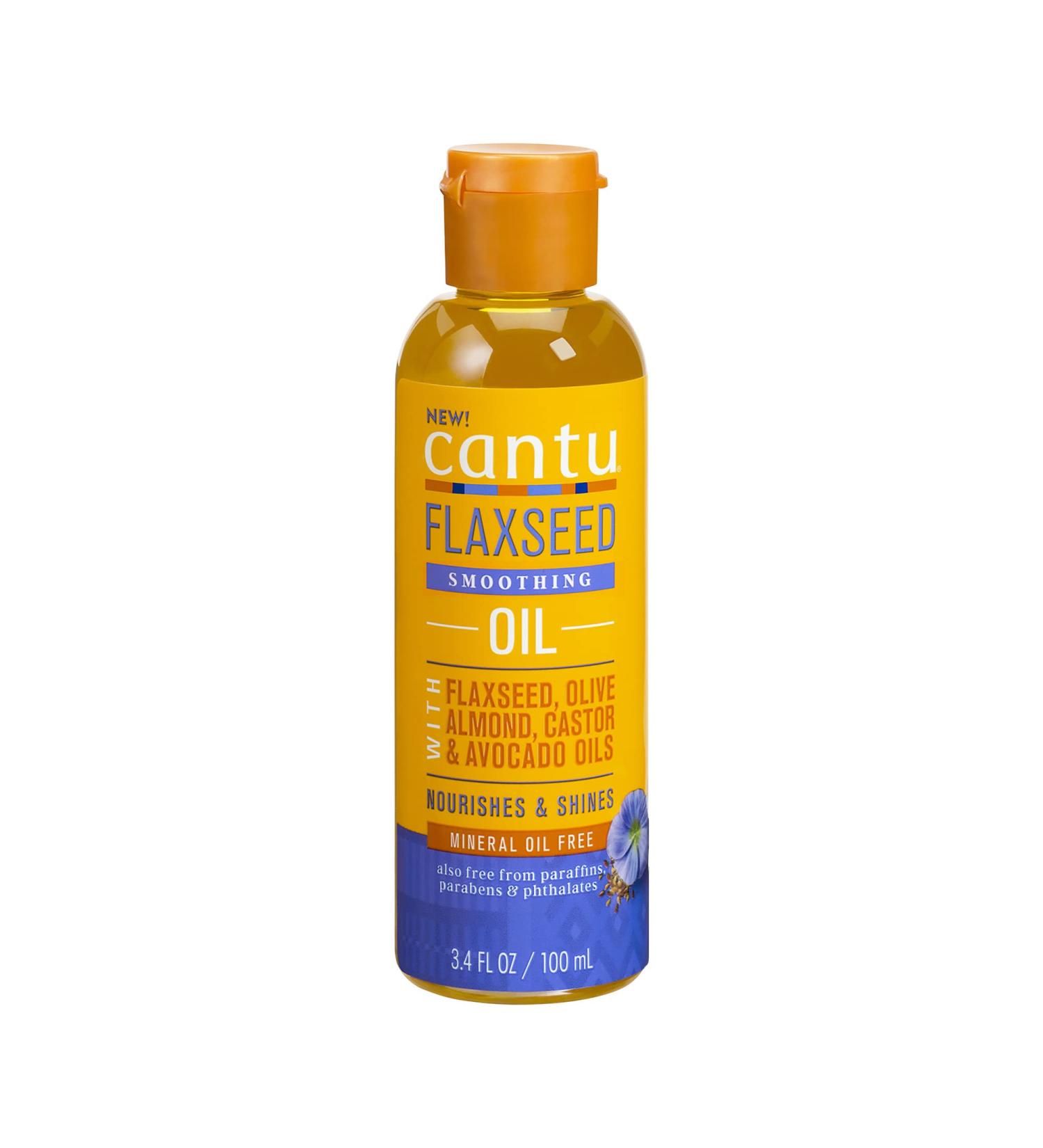 Cantu Flaxseed Hair Oil - 3.4 oz with Olive, Almond, Castor, Avocado Oils - Buy Online on GoSupps.com