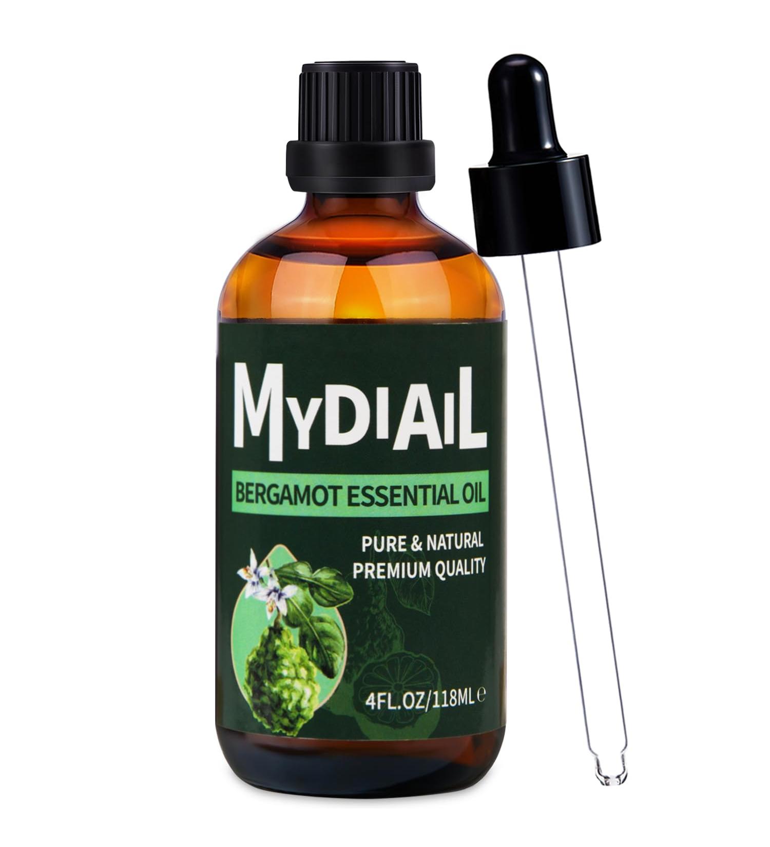 MYDIAIL Bergamot Essential Oil (4 oz) Pure and Natural Bergamot Oil for Diffuser Massage Candle Making Skin & Hair Care Home Cleaning Bathing - 118ml - Buy Online on GoSupps.com