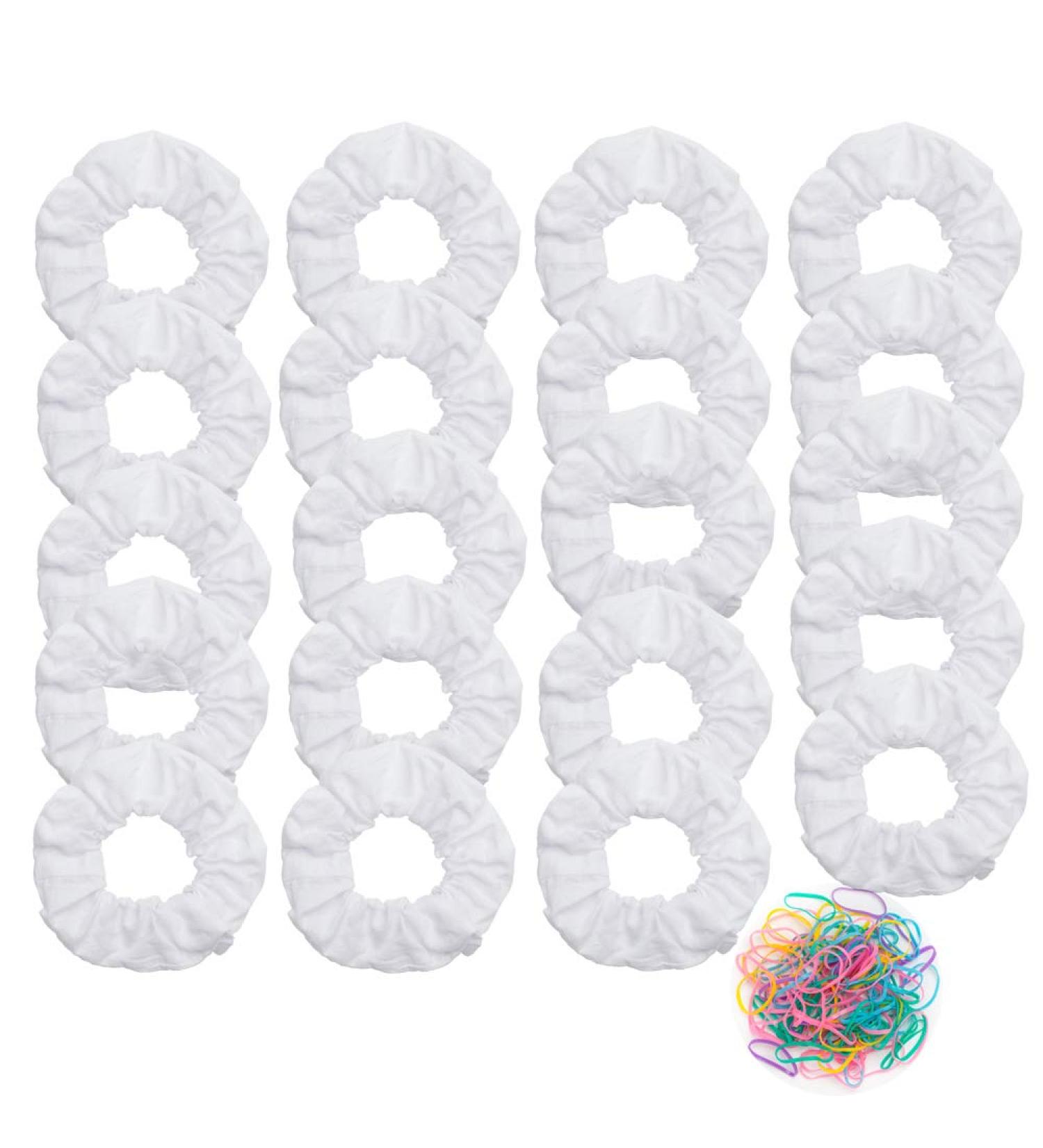 20 Pack White Cotton Scrunchies - Perfect for Tie Dye Party Hair, Elastic Hair Ties for Women - 20 Count - Buy Online on GoSupps.com