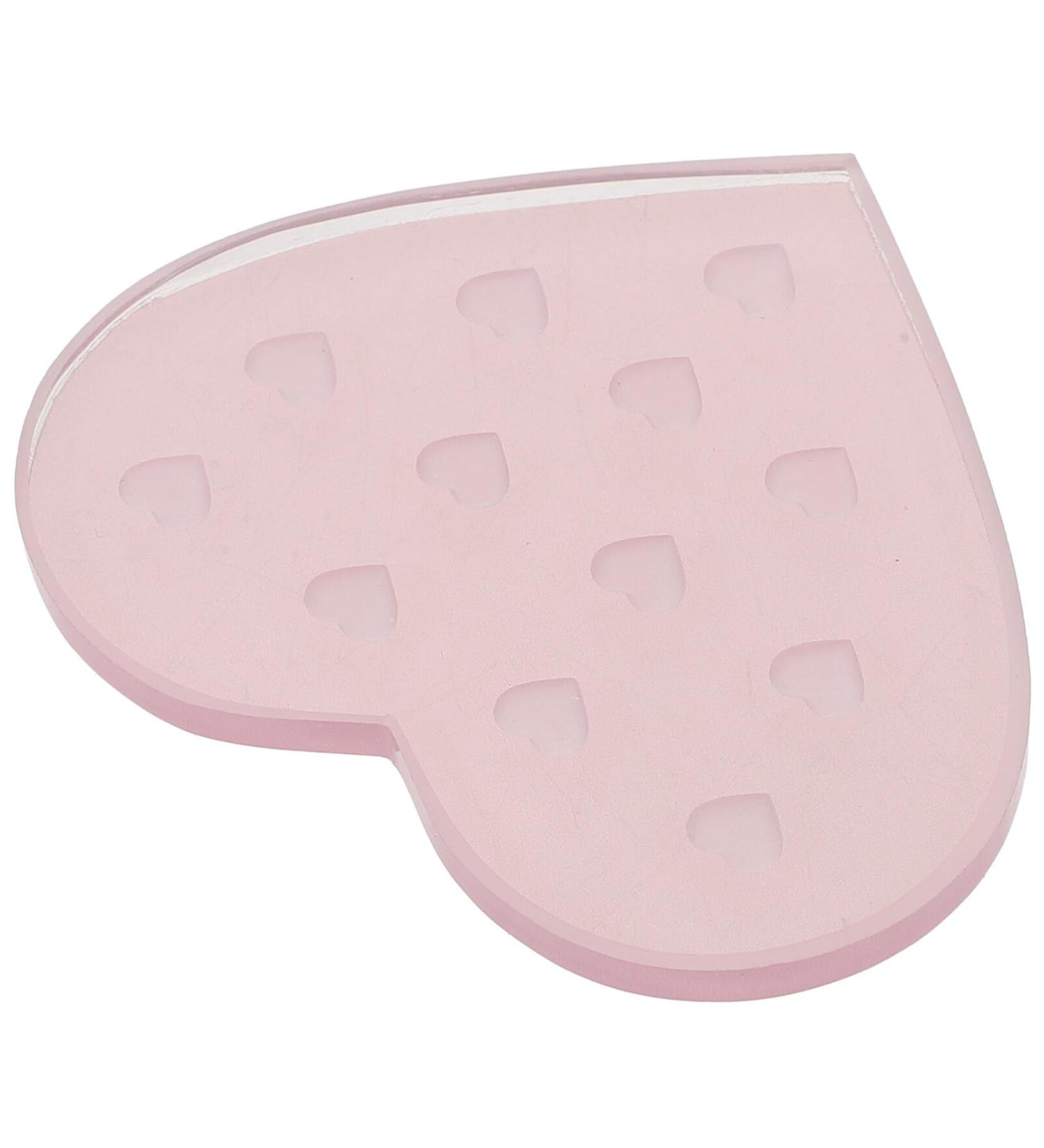 FOMIYES Eyelash Adhesive Station Pallet Glue for Lashes Lash Extension Tweezers Eyelash Glue Plates Salon Eyelash Gasket Lash Extension Supplies Lash Tools Epoxy Pink Glass Heart-shaped Pink Heart