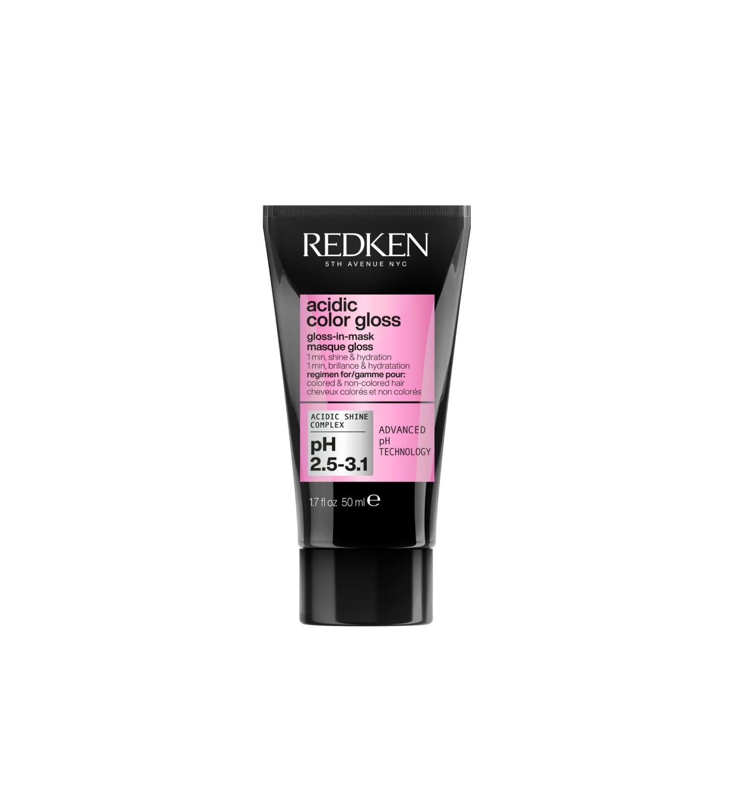 Redken For Colored Hair Intense Shine and Hydration Cleans Without Weighing Down pH Formula with Glycerin and Fatty Acids Acidic Color Gloss 1Min GlossinMask 50ML - Buy Online on GoSupps.com