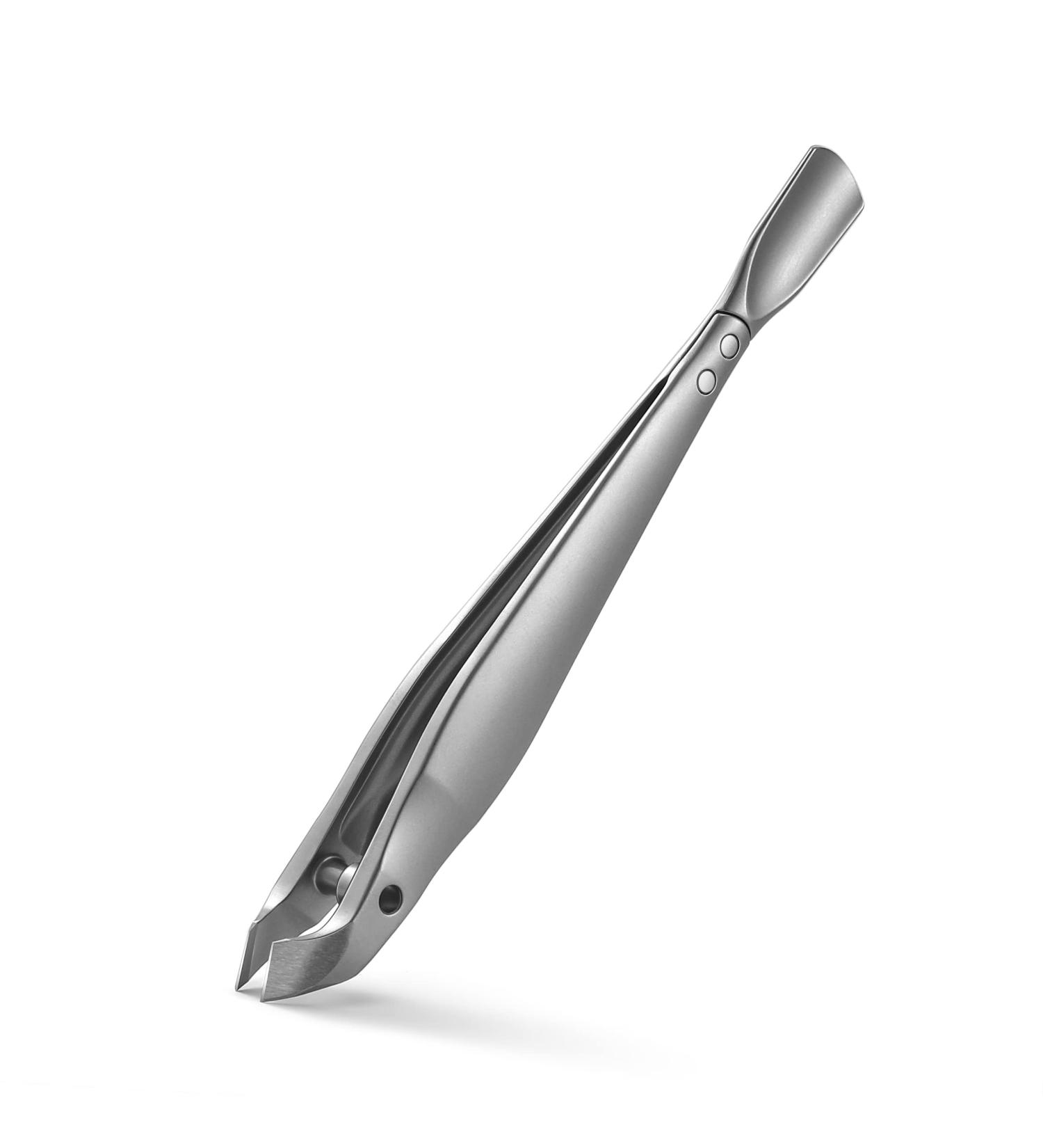 FVION 2-in-1 Cuticle Nipper & Pusher with Pouch - Matt Silver | Portable Cuticle Trimmer Tool - Buy Online on GoSupps.com