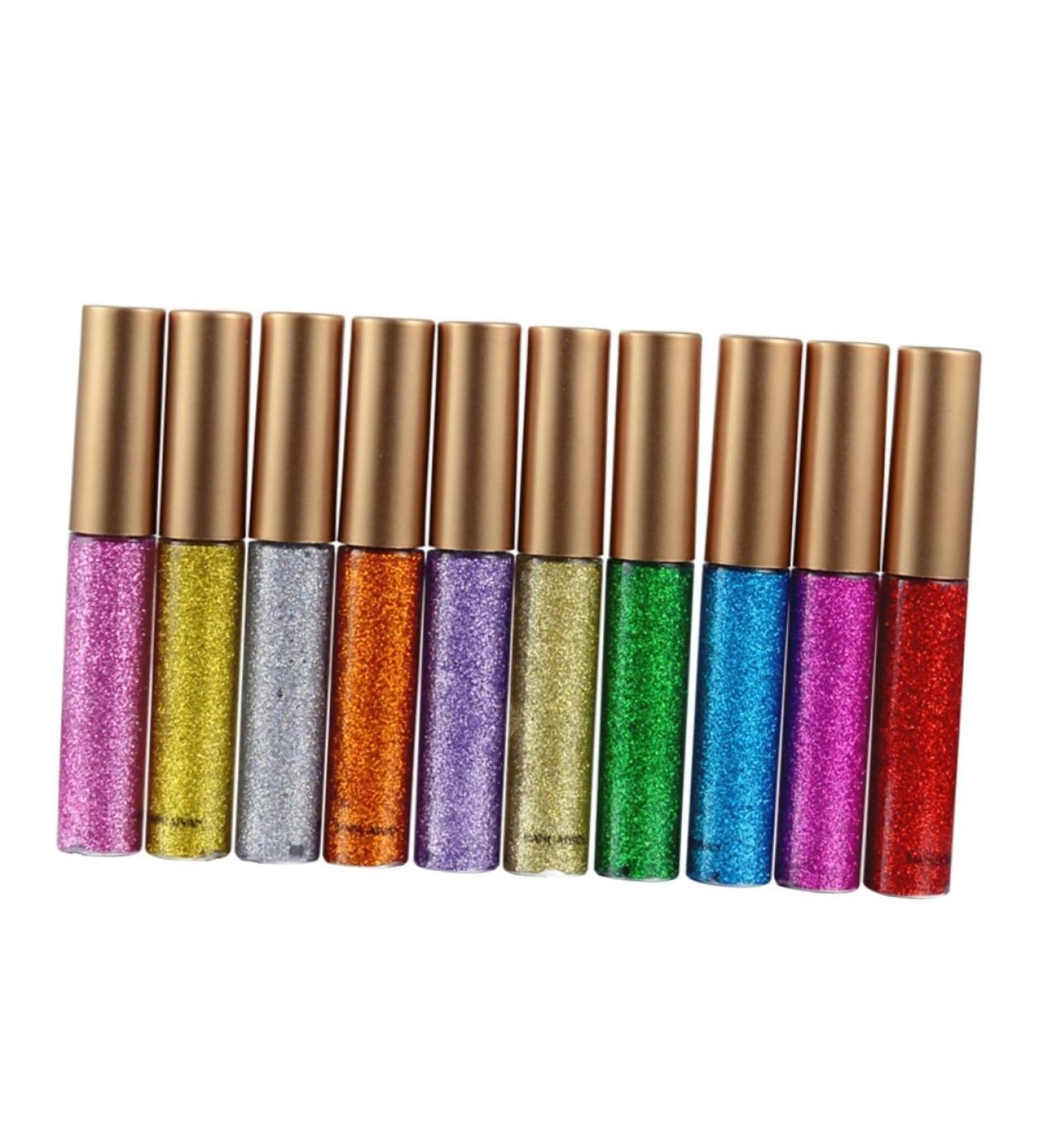 BIUDECO 10pcs Sparkling Glitter Shimmer Liquid Glitters Pigmented Metallic Eyeliner Waterproof - Buy Online on GoSupps.com
