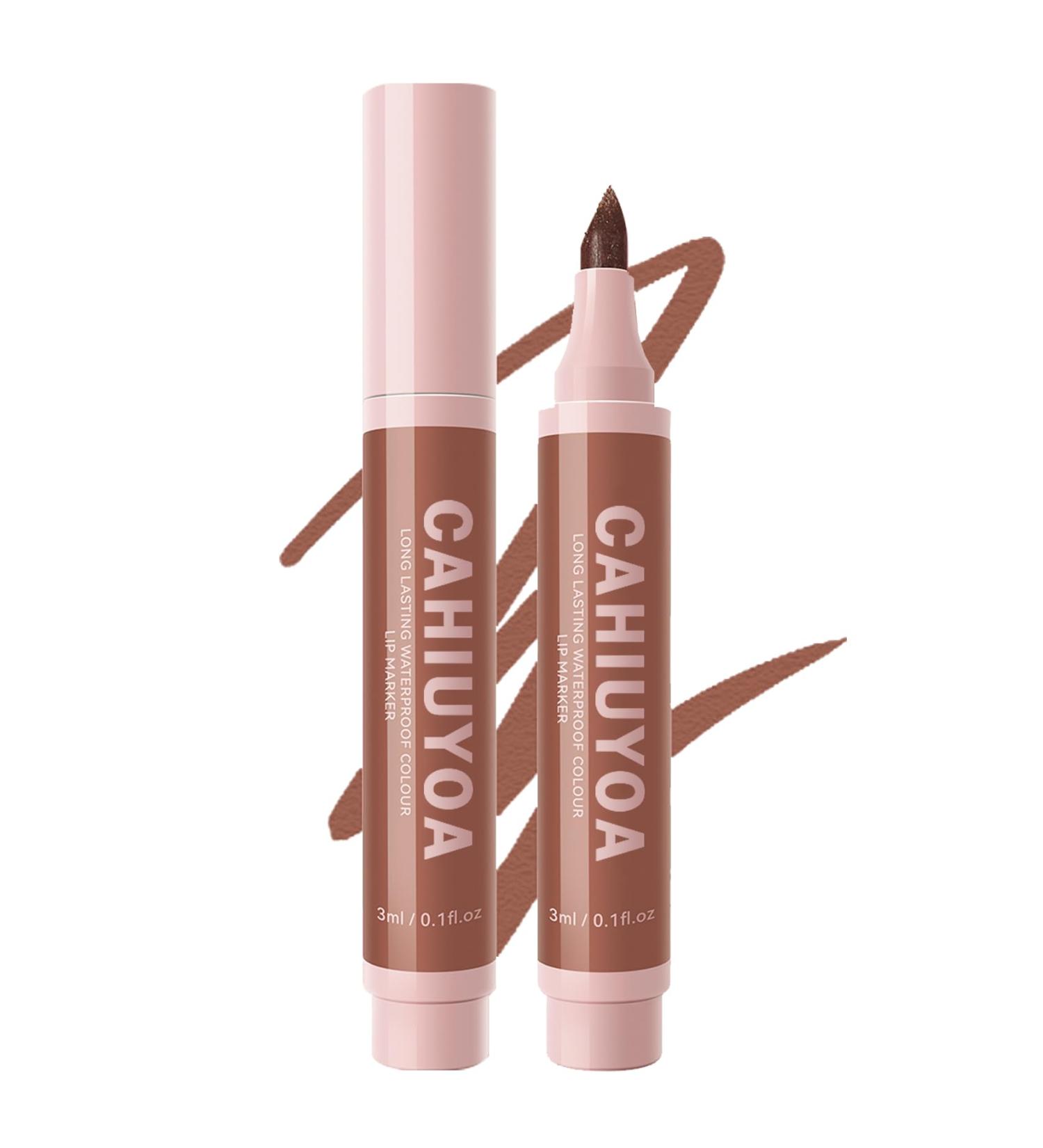 CAHIUYOA Matte Velvet Lip Stain Marker - Lightweight Nude Liquid Lipstick & Lip Tint for Women | Perfect Makeup Gift - 02Nude A02 - Buy Online on GoSupps.com