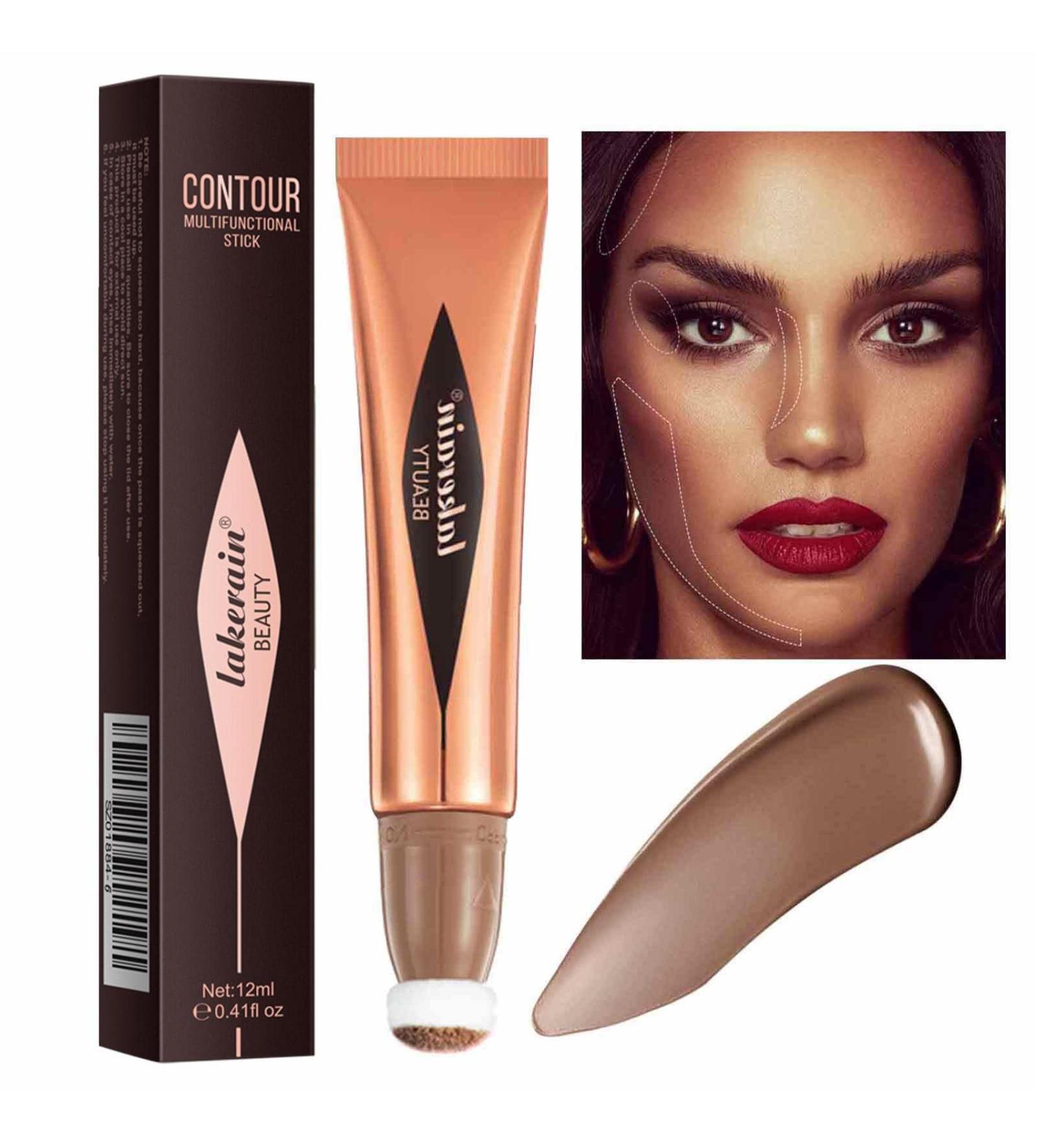 Highlighter Stick Multi-Stick Creamy 3 in 1 Waterproof Sheer Glow Buildable Color Contouring Pen Blush and Blendable Highlighter Makeup Stick for Face Troonz - Buy Online on GoSupps.com