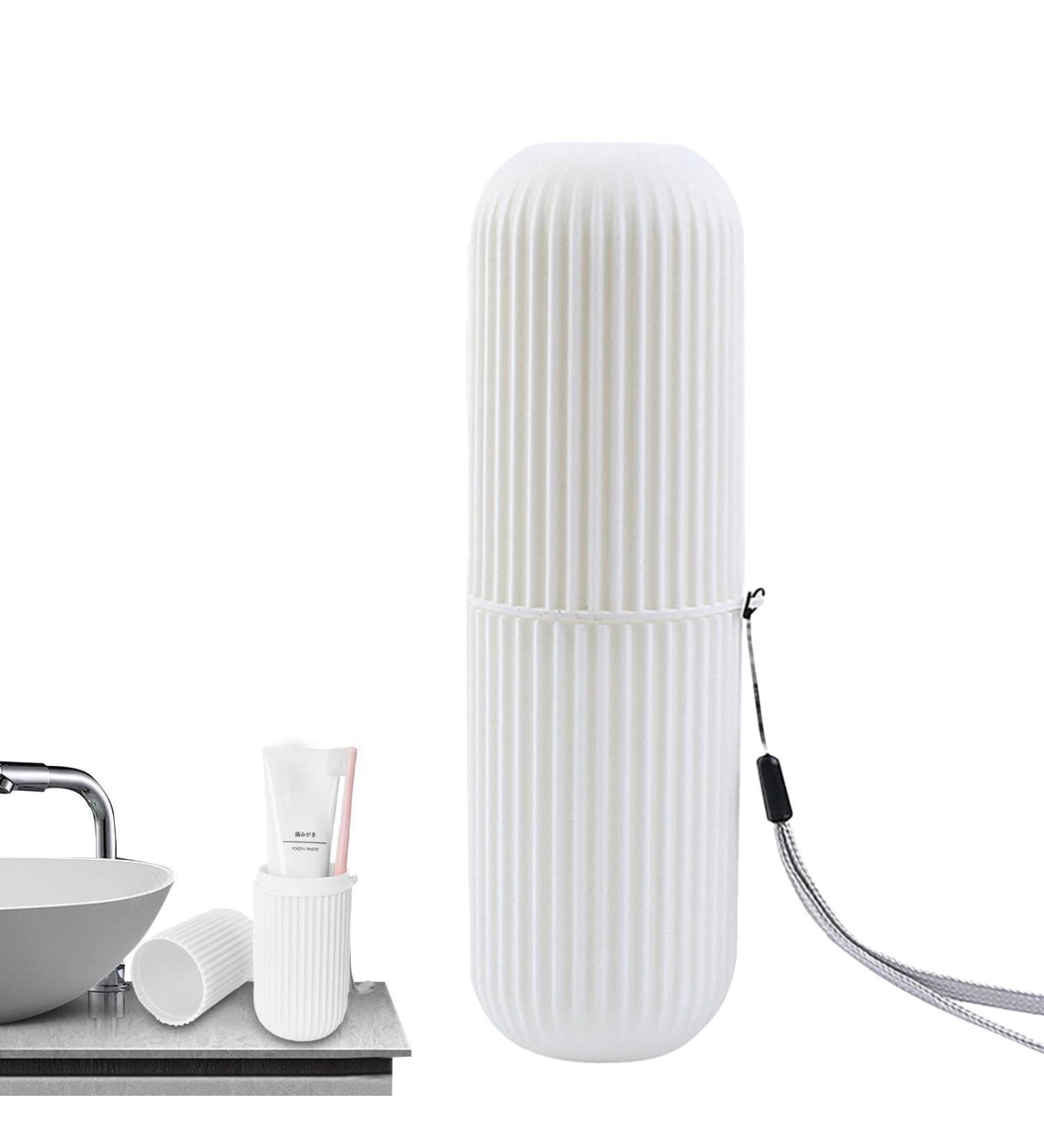 Virtcoy Travel Toothbrush Etui - Dustproof Travel Toothbrush Holders for On-the-Go Use | Perfect for Bathroom Business Camping & School - White - Buy Online on GoSupps.com