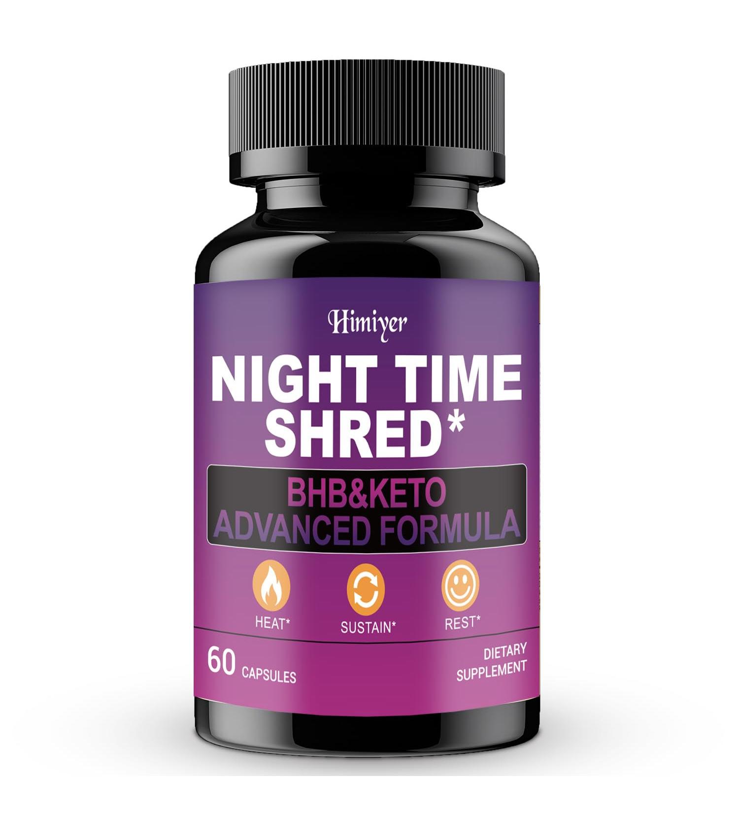 Himiyer Night Time Shred Capsules BHB & Keto Inspired Botanical Formula Daily Nutritional Supplement 60 Capsules - Buy Online on GoSupps.com