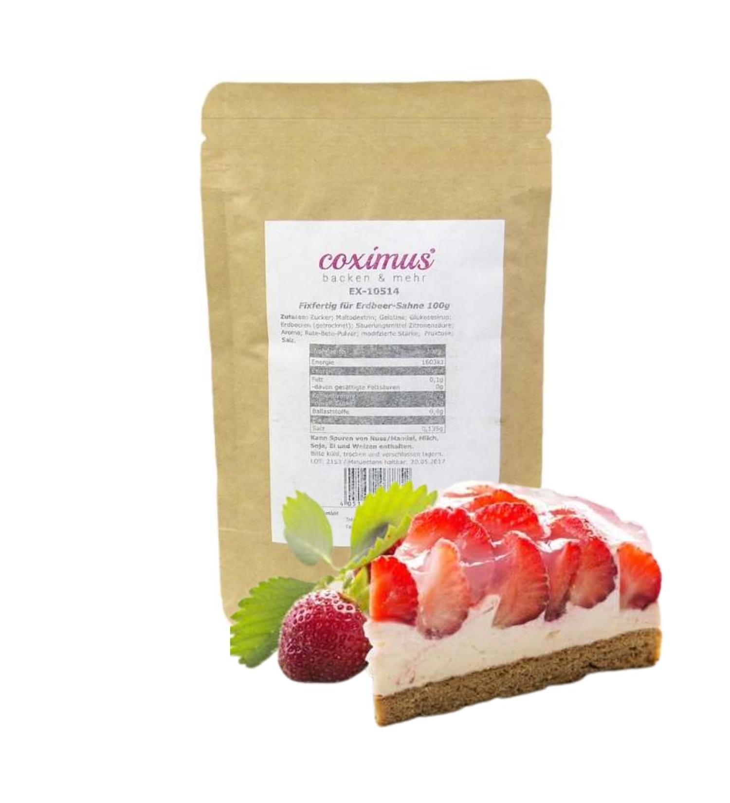 Ready-Made Strawberry Cream Powder | 100g for Cakes Cupcakes & Desserts - Guaranteed Delicious Success - Buy Online on GoSupps.com