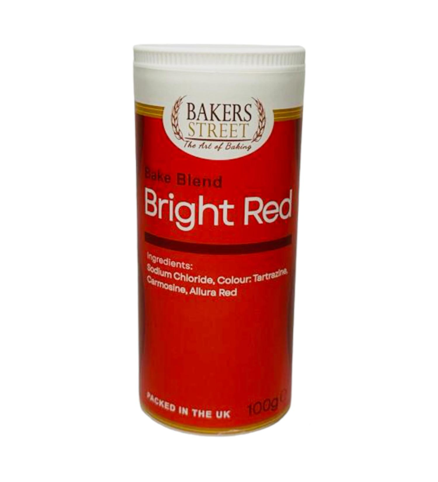 Bakers Street | Bright Red Food Colour Powder 100g | Use on Cake Surfaces Decorations or Colour Sugarpaste Fondant Icing Chocolate Buttercream Royal Icing Macarons and More - Buy Online on GoSupps.com