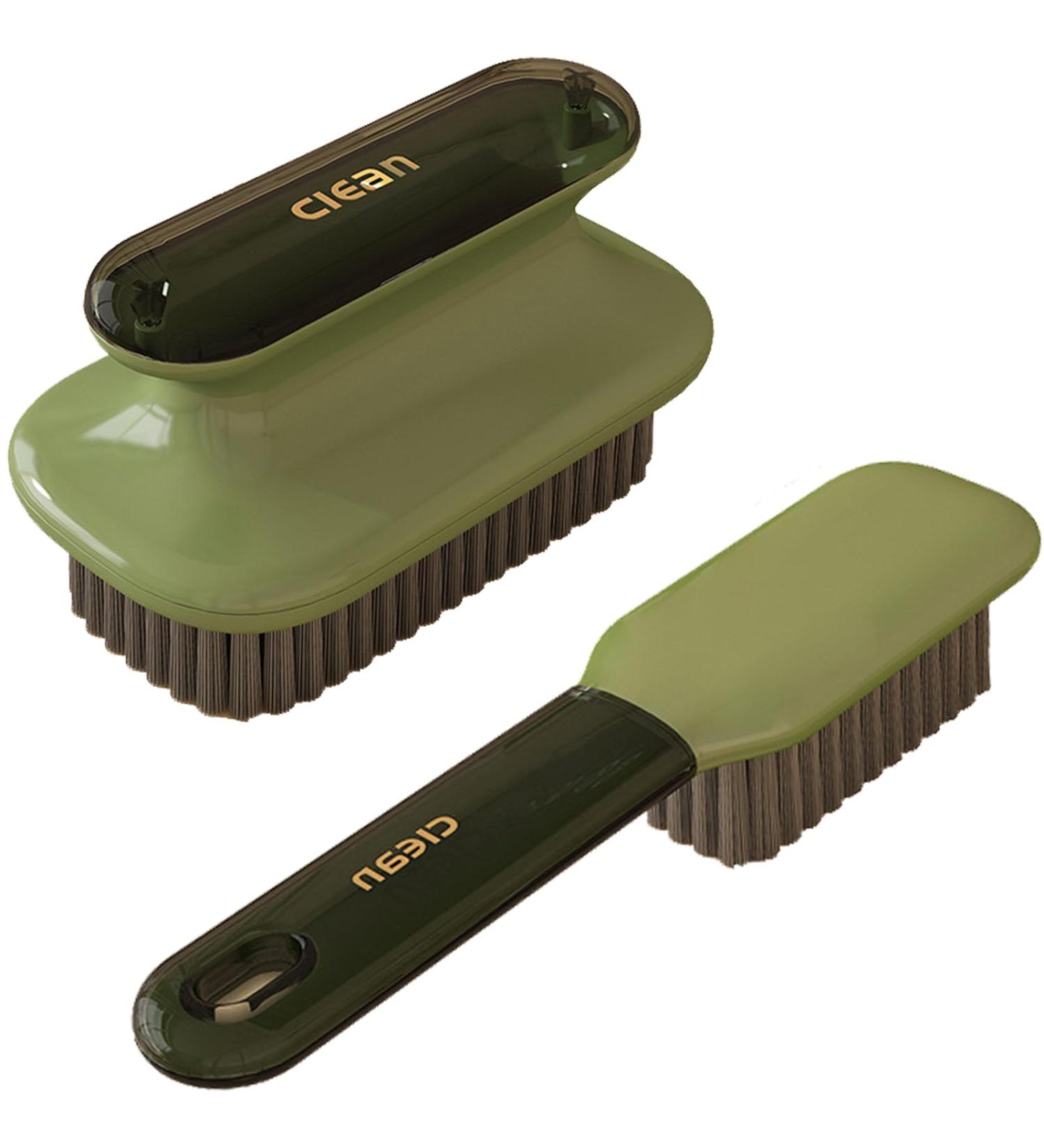 Laundry Stain Brush Household Scrub Brush Laundry Brush for Stain Removal Soft Bristle Brush 2 Pack Stain Brush for Clothes Scrubbing Bathroom Cleaning Brush Easy to Hold (Green) - Buy Online on GoSupps.com
