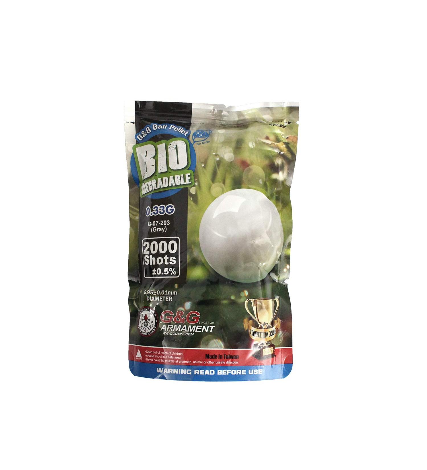 G&G 2 000 Softair Bio Precision BBs 6mm 0.33g - Light Grey | Buy Airsoft BBs Internationally - Buy Online on GoSupps.com