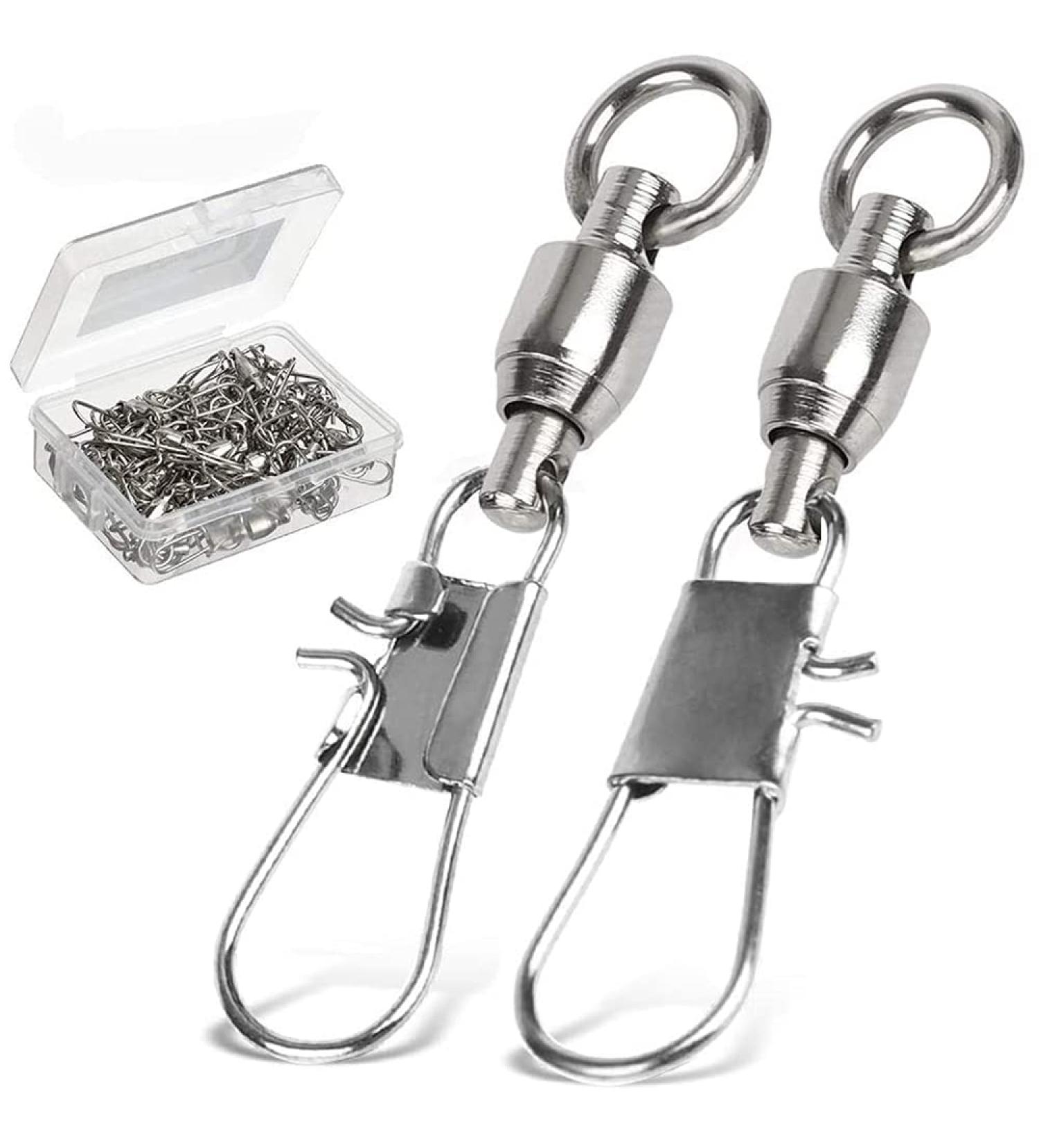 AMYSPORTS Fishing Swivels with Interlock Snap Ball Bearing Swivels - 25pcs, Size 0 (20lb) - Saltwater/Freshwater Tackle Leaders - Buy Online on GoSupps.com