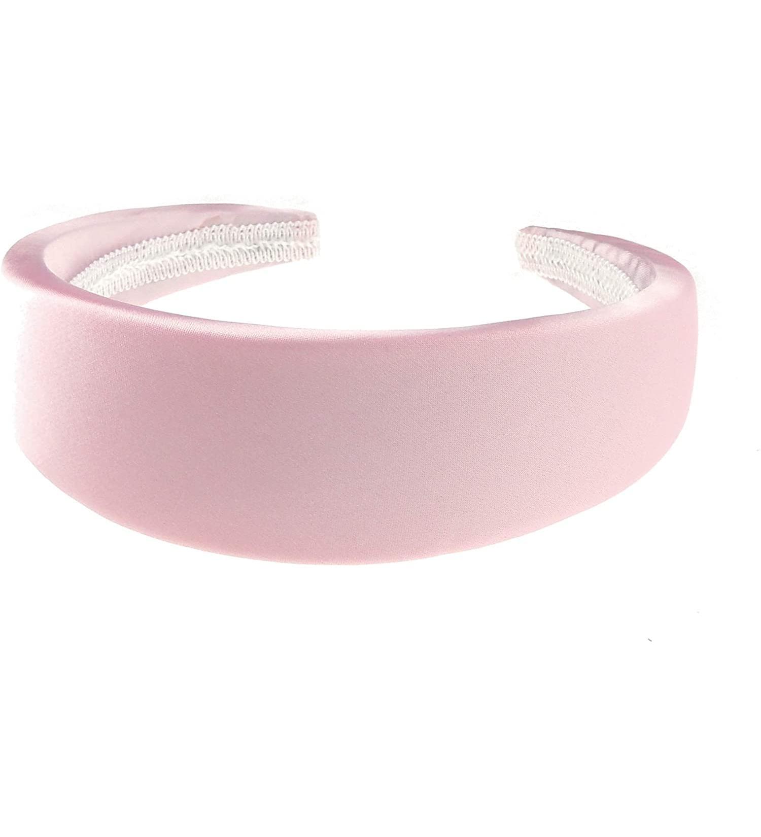 Slightly Padded Sponge Bump Formal Satin Wide 4cm Fabric Boho Headband Alice Band Women Hair Accessory Hairband Christmas Birthday Wedding Bridal Guest Bridesmaid Prom Dance Formal Occasion (Pink)