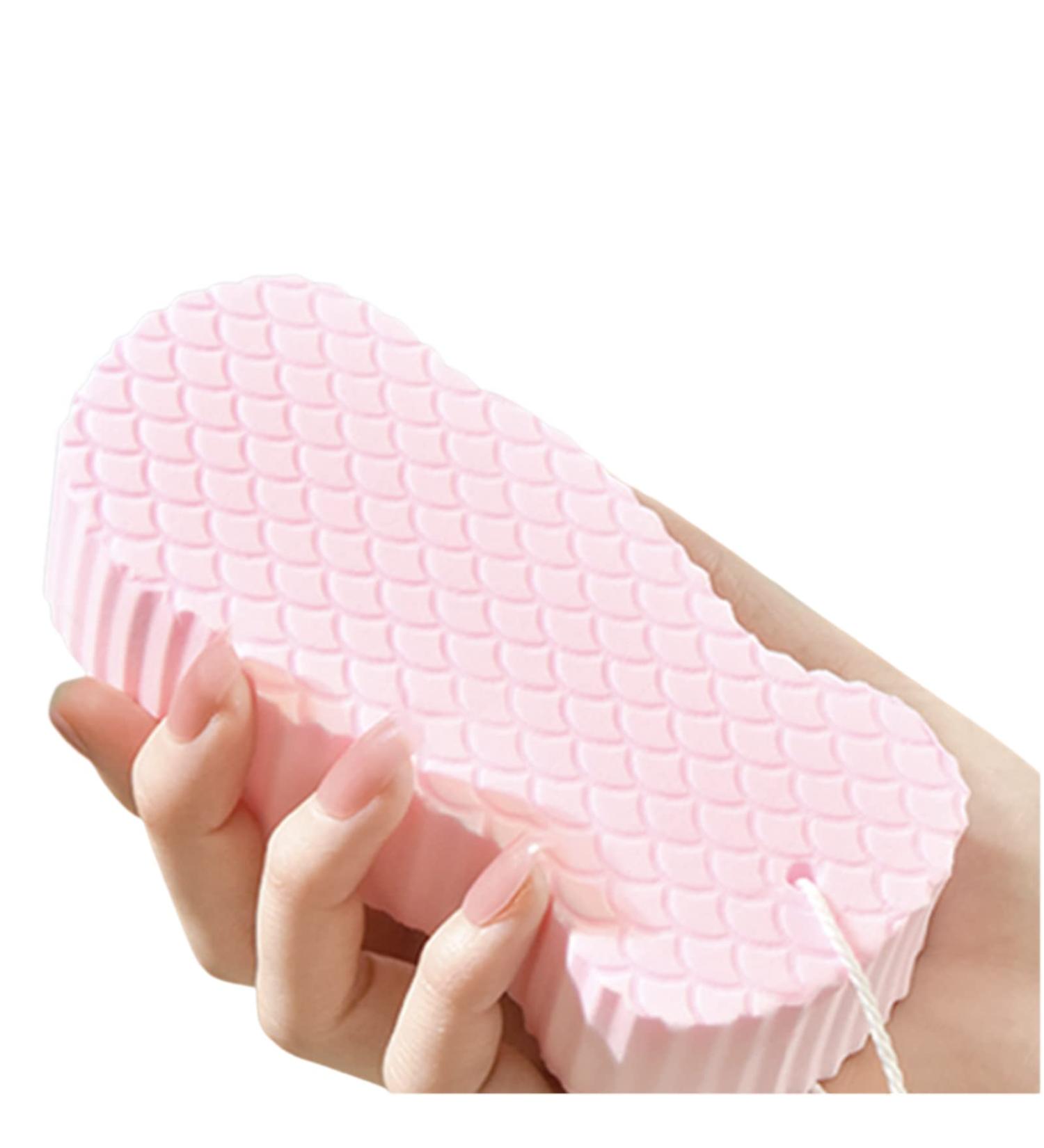 Exfoliating Bath Sponge | Body Exfoliator for Adults Pregnant Women & Kids - Pink - Buy Online on GoSupps.com
