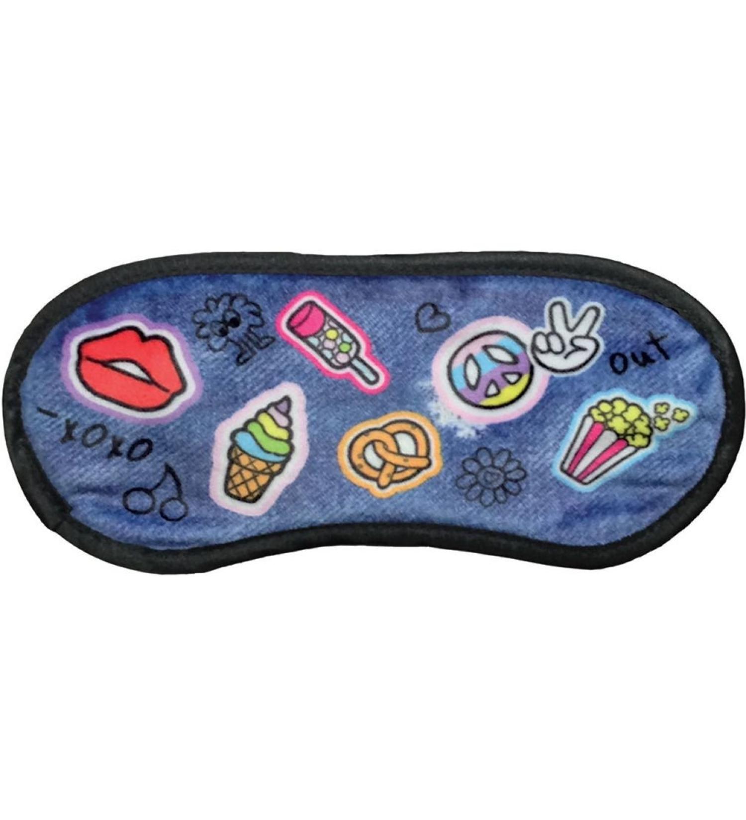 iscream Fun and Colorful Satin-Lined Silky Fleece Sleep Mask for Girls - Happy Patches Happy Patches One Size