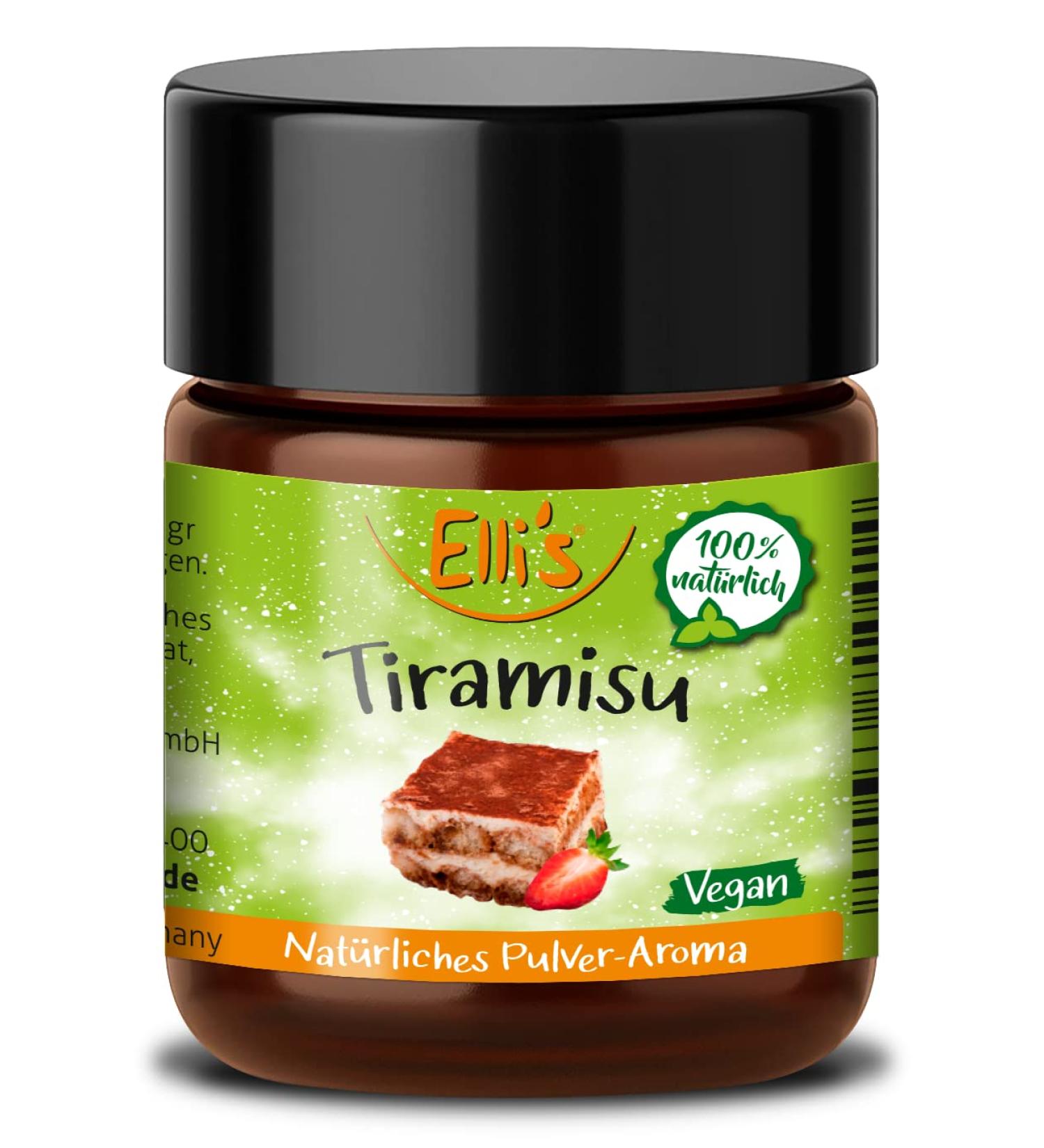 Ellis Flavors Tiramisu Natural Powder Aroma | 100% Vegan & Natural Food Concentrate for Baking & Cooking | 10g International Shipping - Buy Online on GoSupps.com
