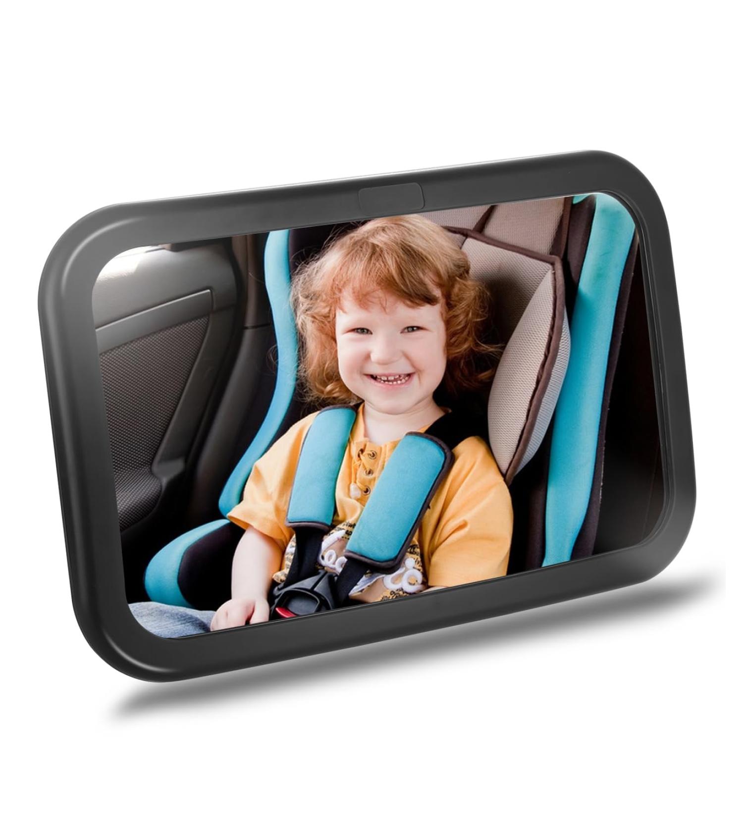 Shatterproof Baby Car Mirror for Backseat | Adjustable Rear View Mirror for Infants, Kids, and Pets - Black - Buy Online on GoSupps.com