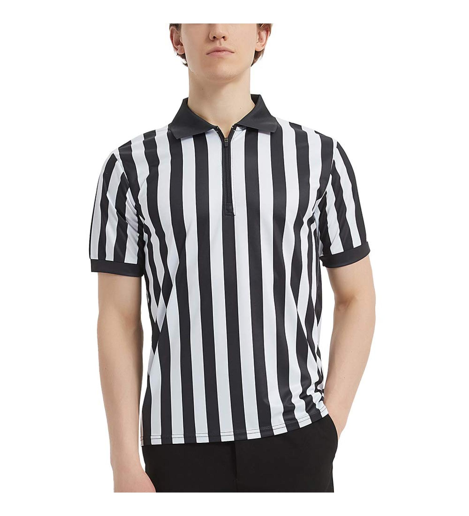 TOPTIE Men s Pro-Style Quarter Zip Referee Shirt - Black Sportwear for Basketball & Soccer - International Shipping Available - Buy Online on GoSupps.com