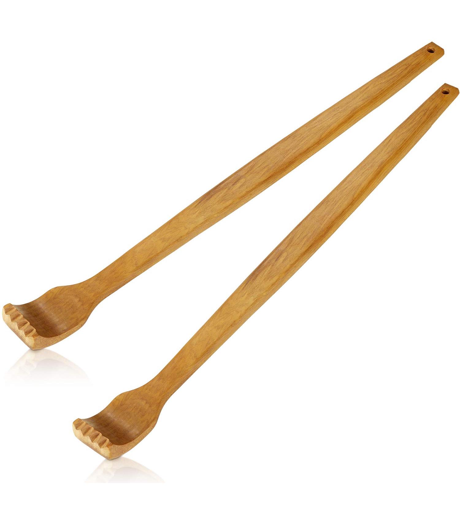 Wooden Back Scratcher & Massage Tool - 2-Piece Set for Itching Relief & Body Relaxation - Buy Online on GoSupps.com